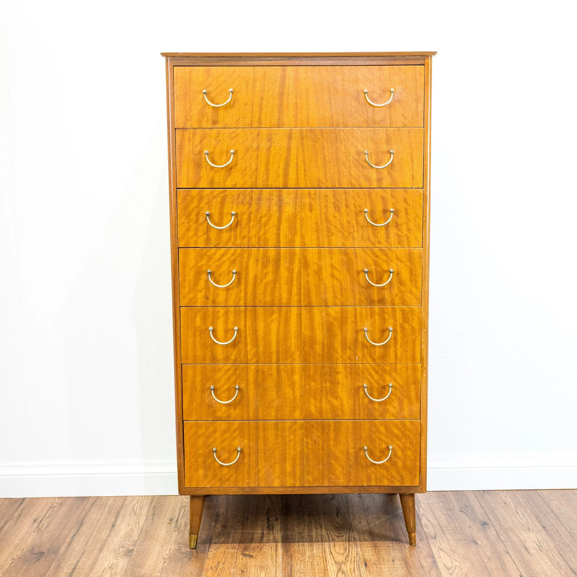 Mid-Century Teak 7 Drawer Tallboy