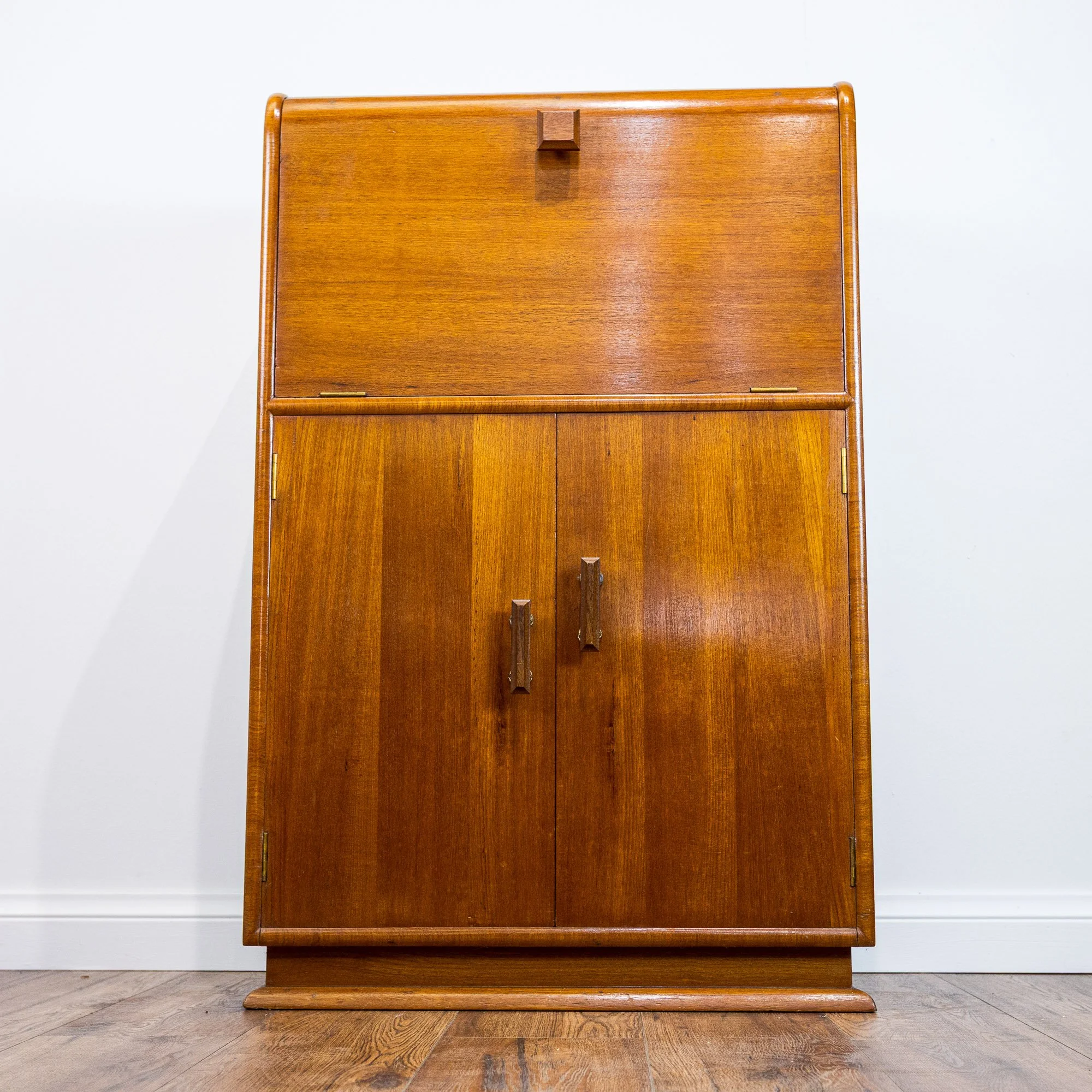 Art Deco Walnut Cantilever Cocktail Cabinet