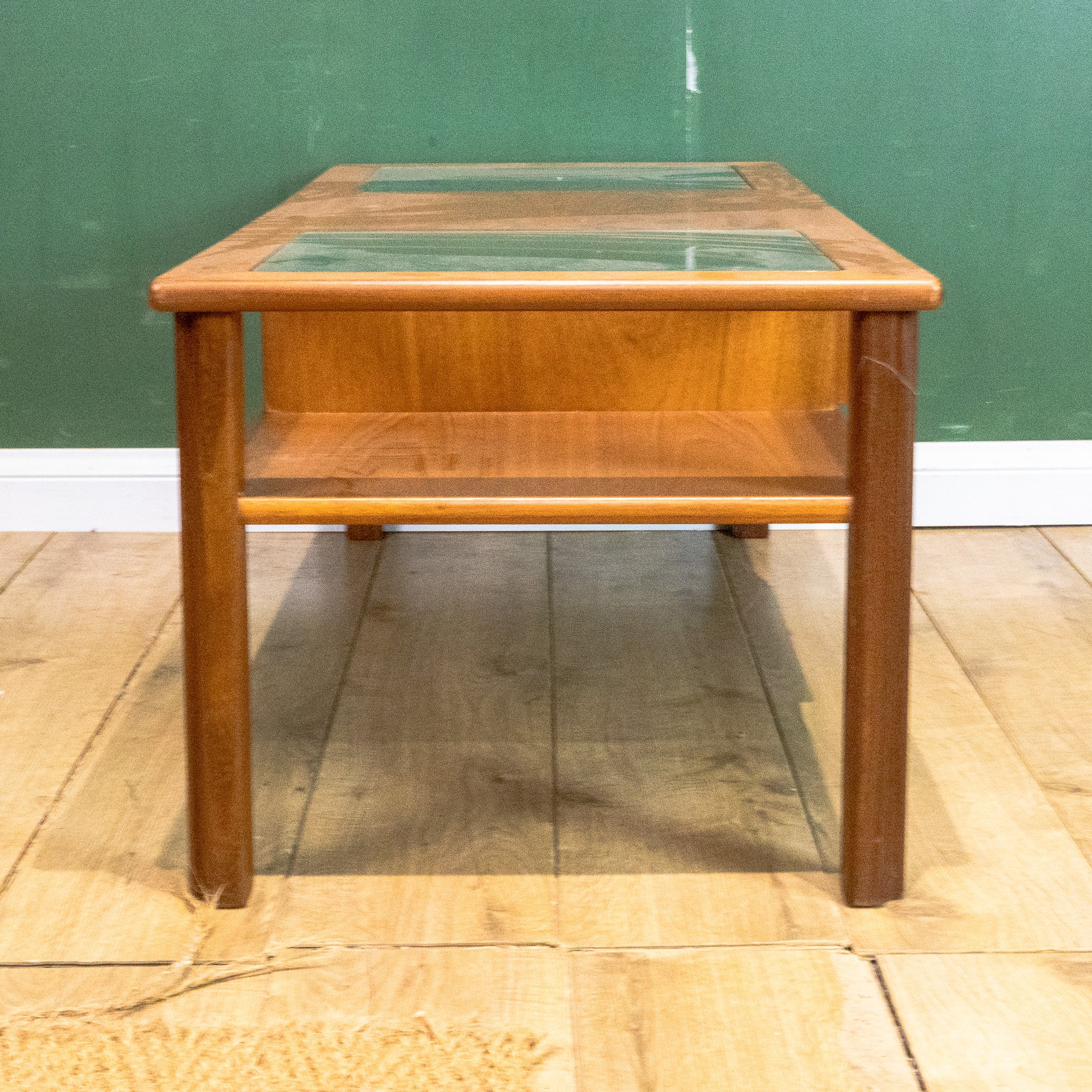 Teak Glass Top Coffee Table