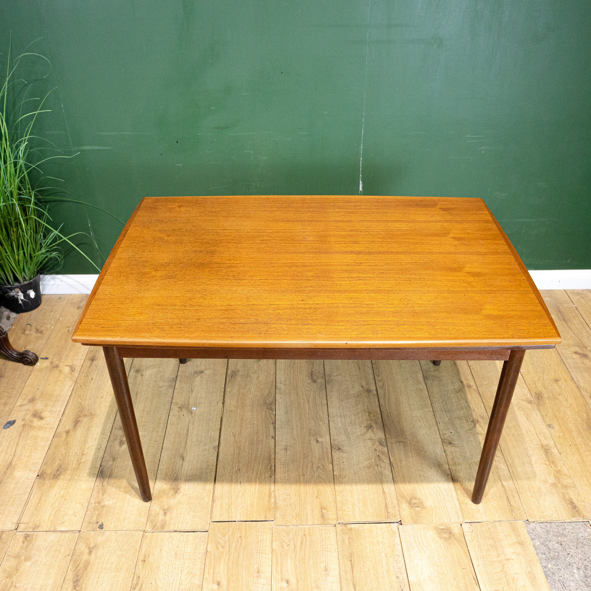 Danish Teak Draw Leaf Dining Table by Soborg Møbelfabrik