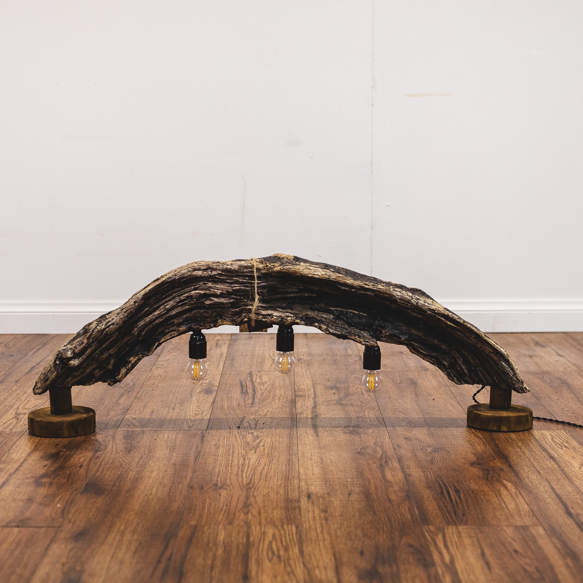 Natural Curved Driftwood Statement Table Lamp