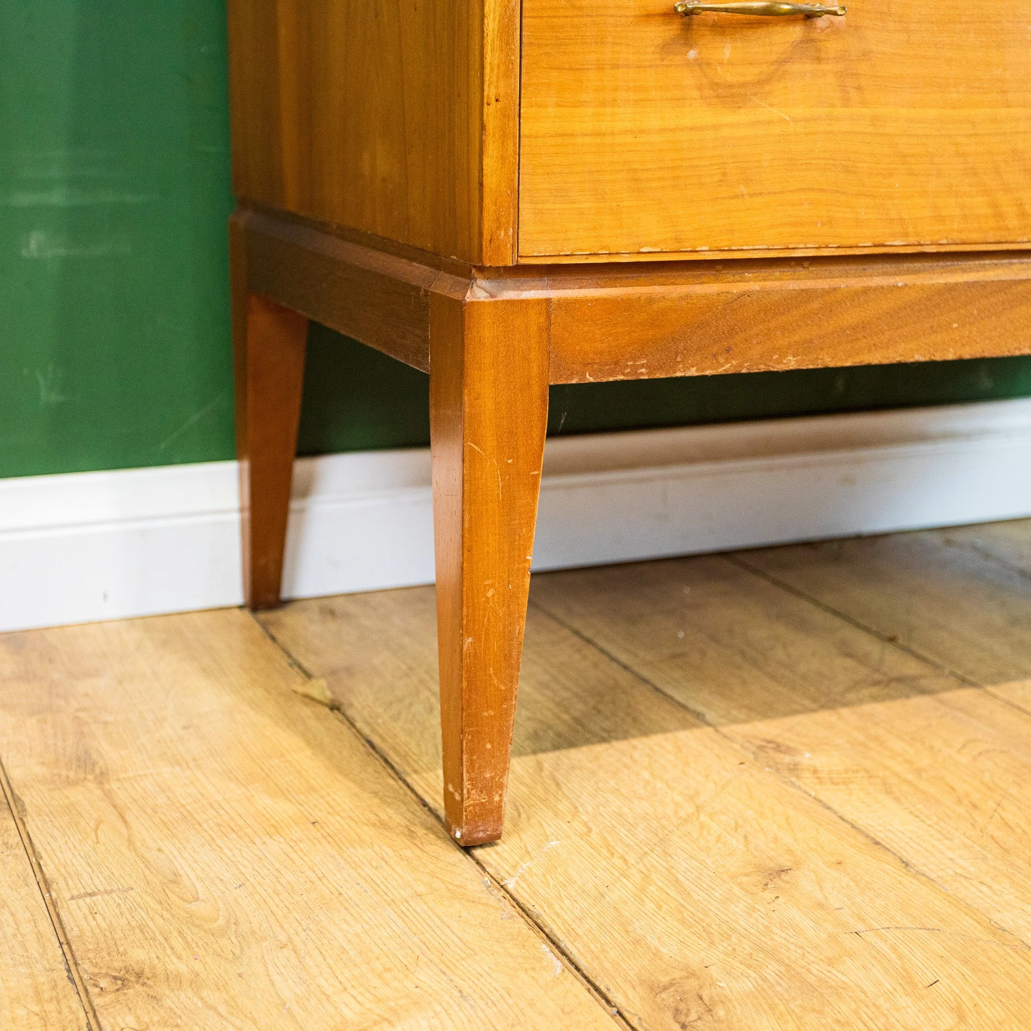 Vintage Alfred Cox Walnut Chest of 5 Drawers