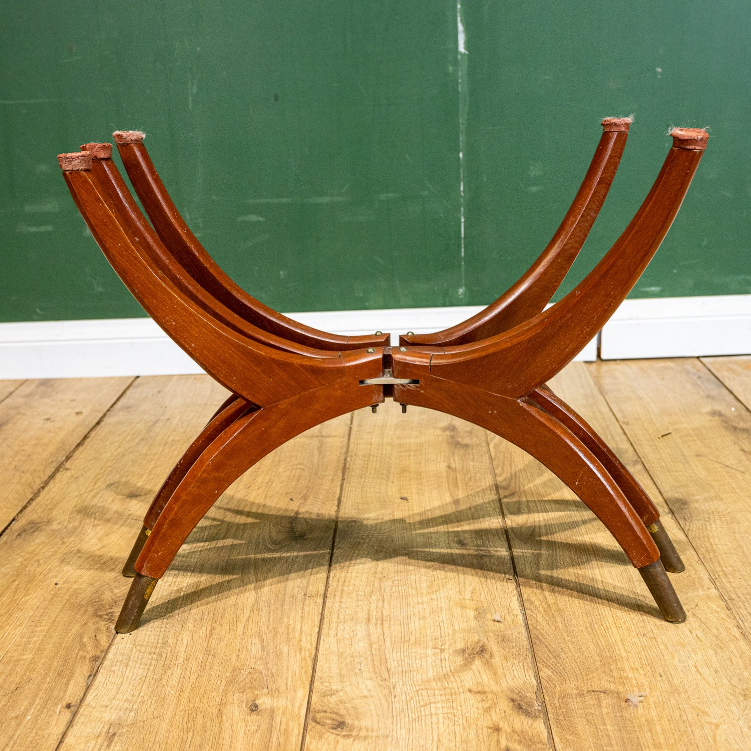 Vintage Teak and Smoked Glass Spider Coffee Table
