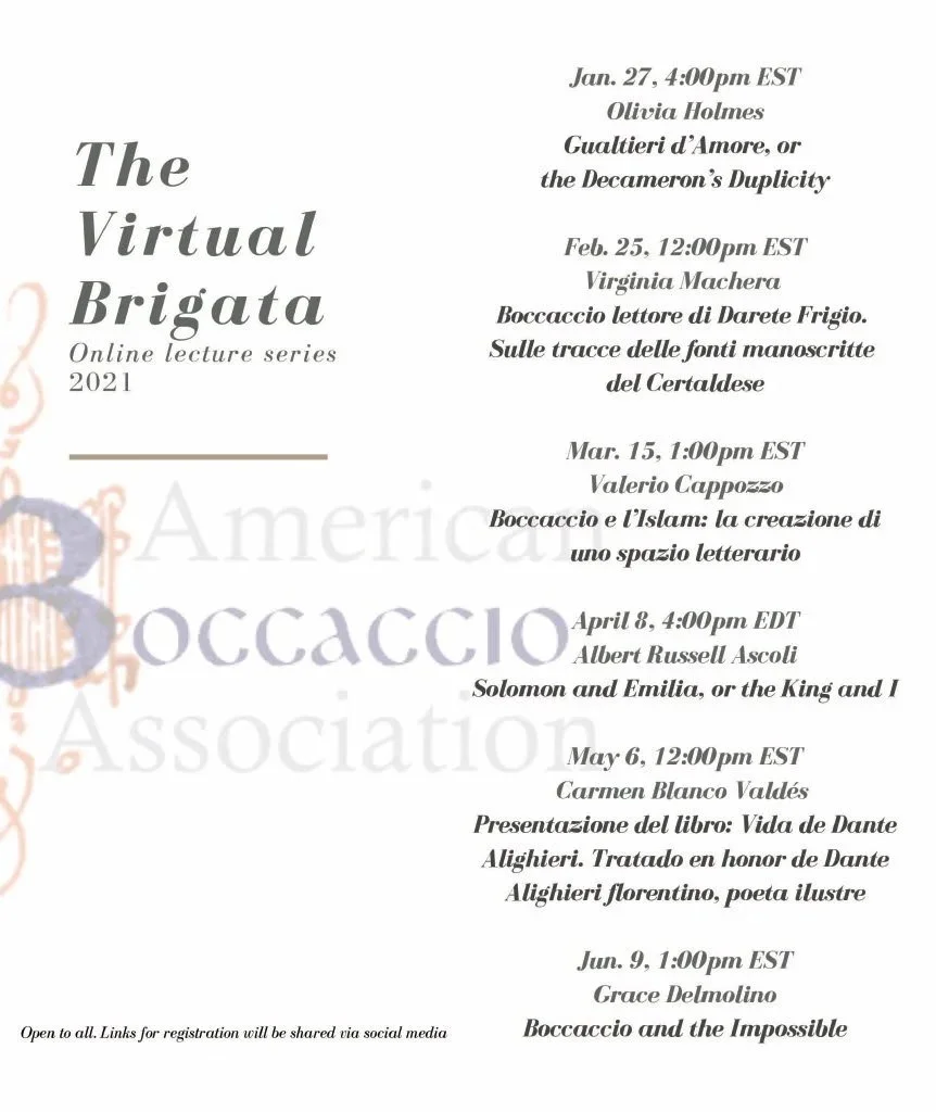 Virtual Brigata, Online lecture series, 2021