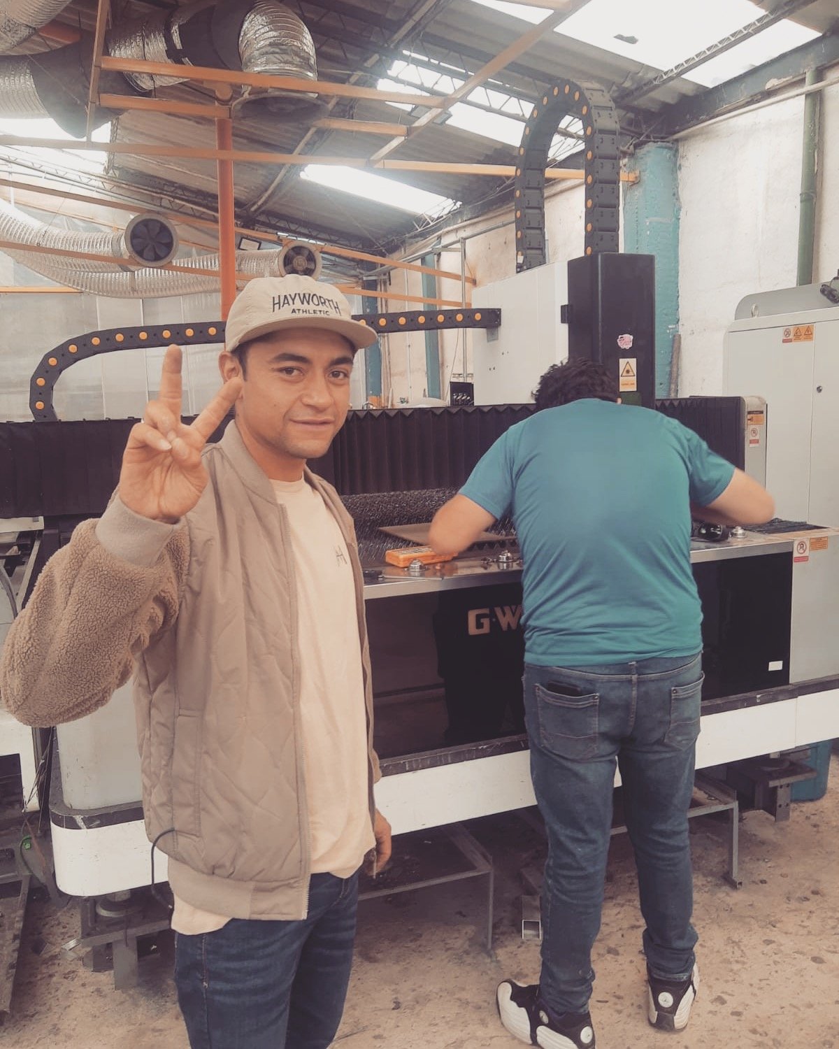 Jhon Fred, our Head of Production, is in Bogota today getting new 'troqueles' made for our next ball, coming out soon! #handcrafted #hayworthathletic #soccerball 🔥❤️⚽