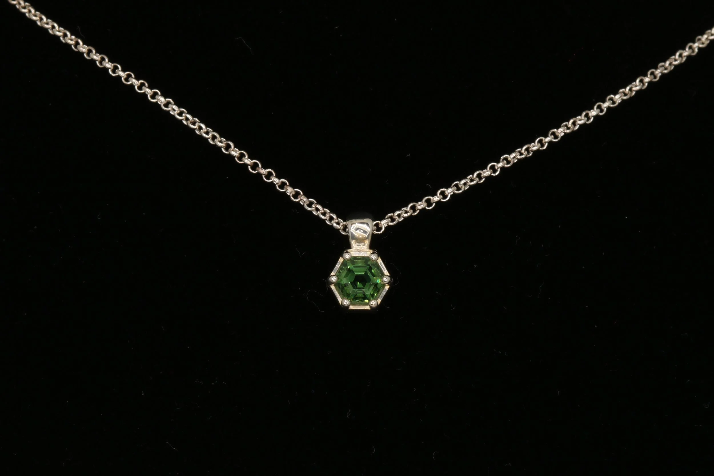 Green Tourmaline Pendant Necklace