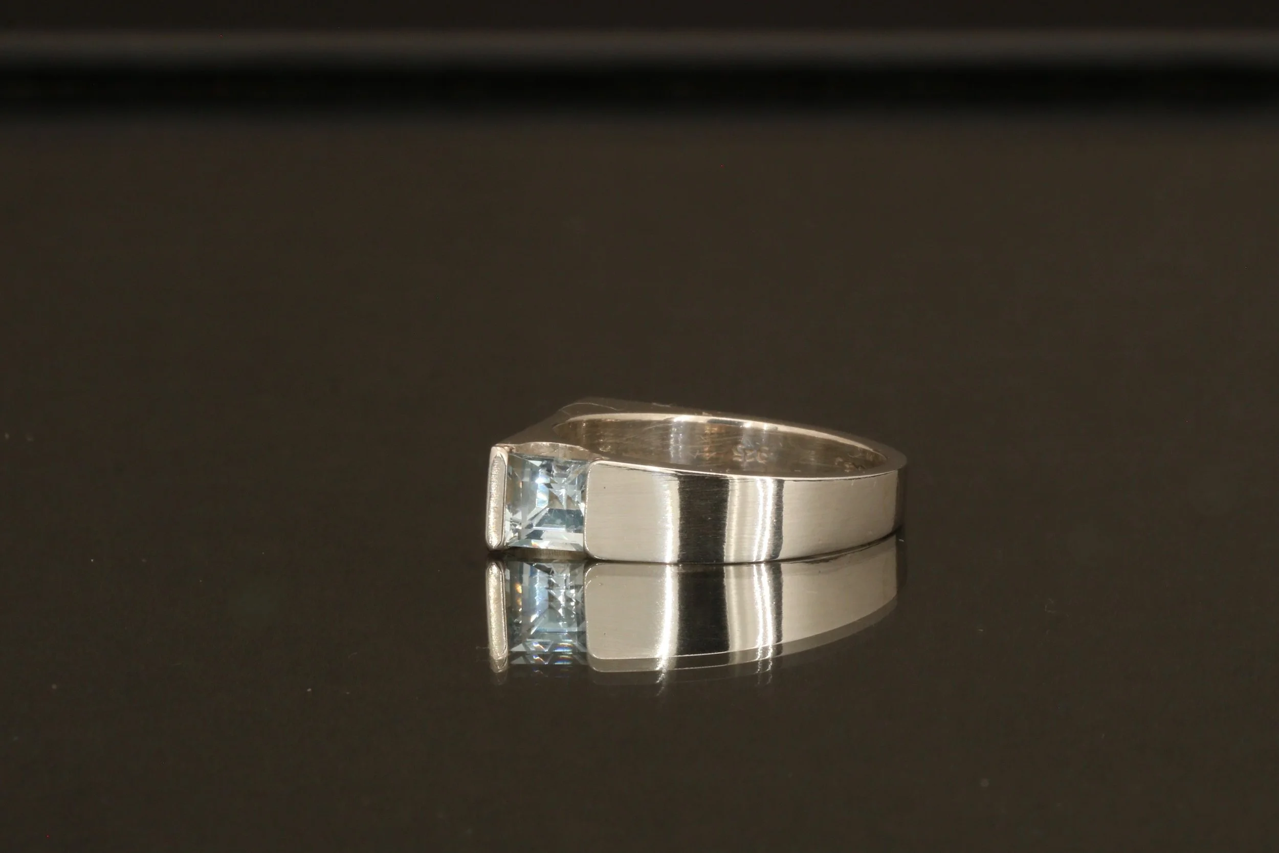 Aquamarine Asymmetric Ring