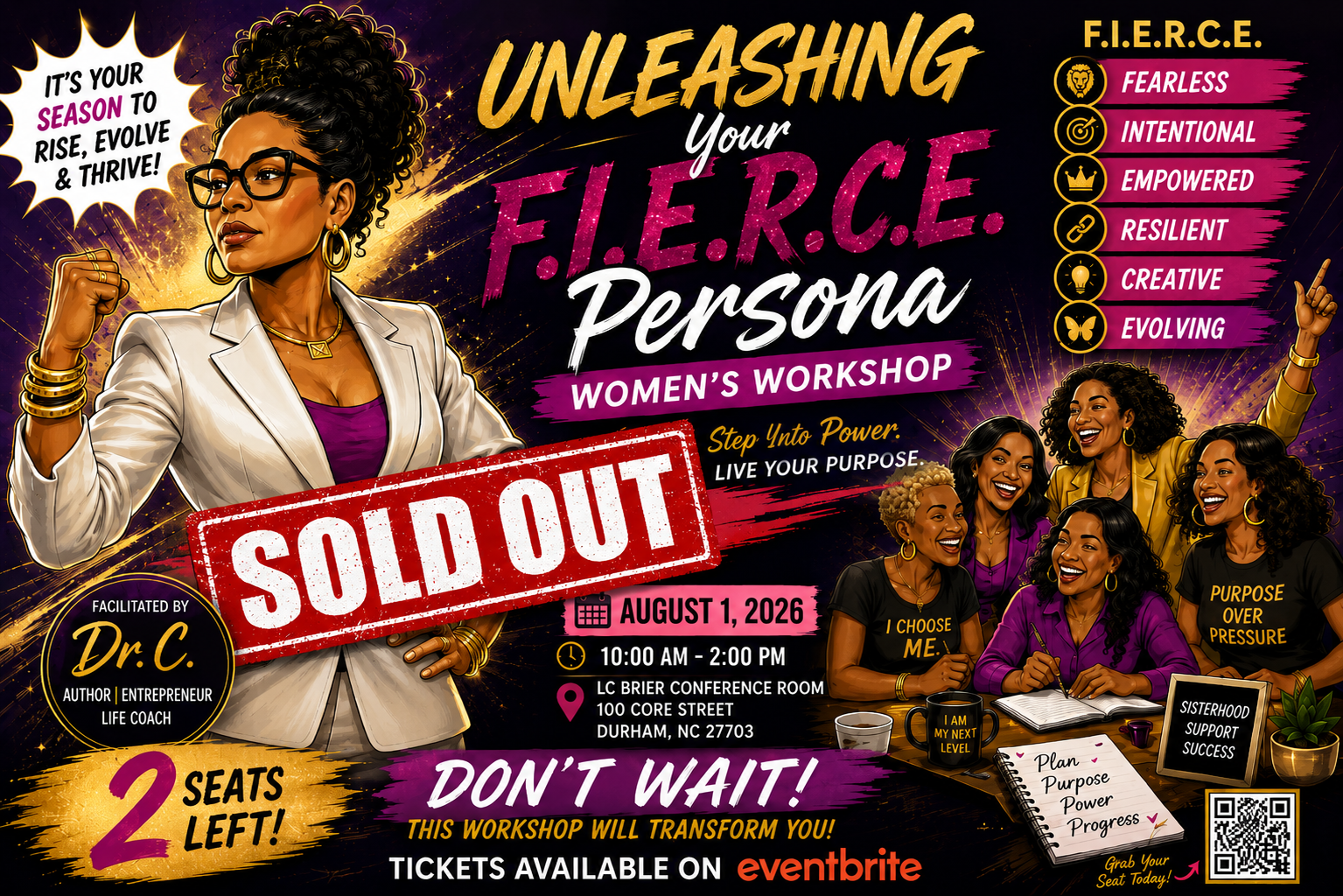 SOLD OUT-UNLEASHING YOUR F.I.E.R.C.E. PERSONA WORKSHOP