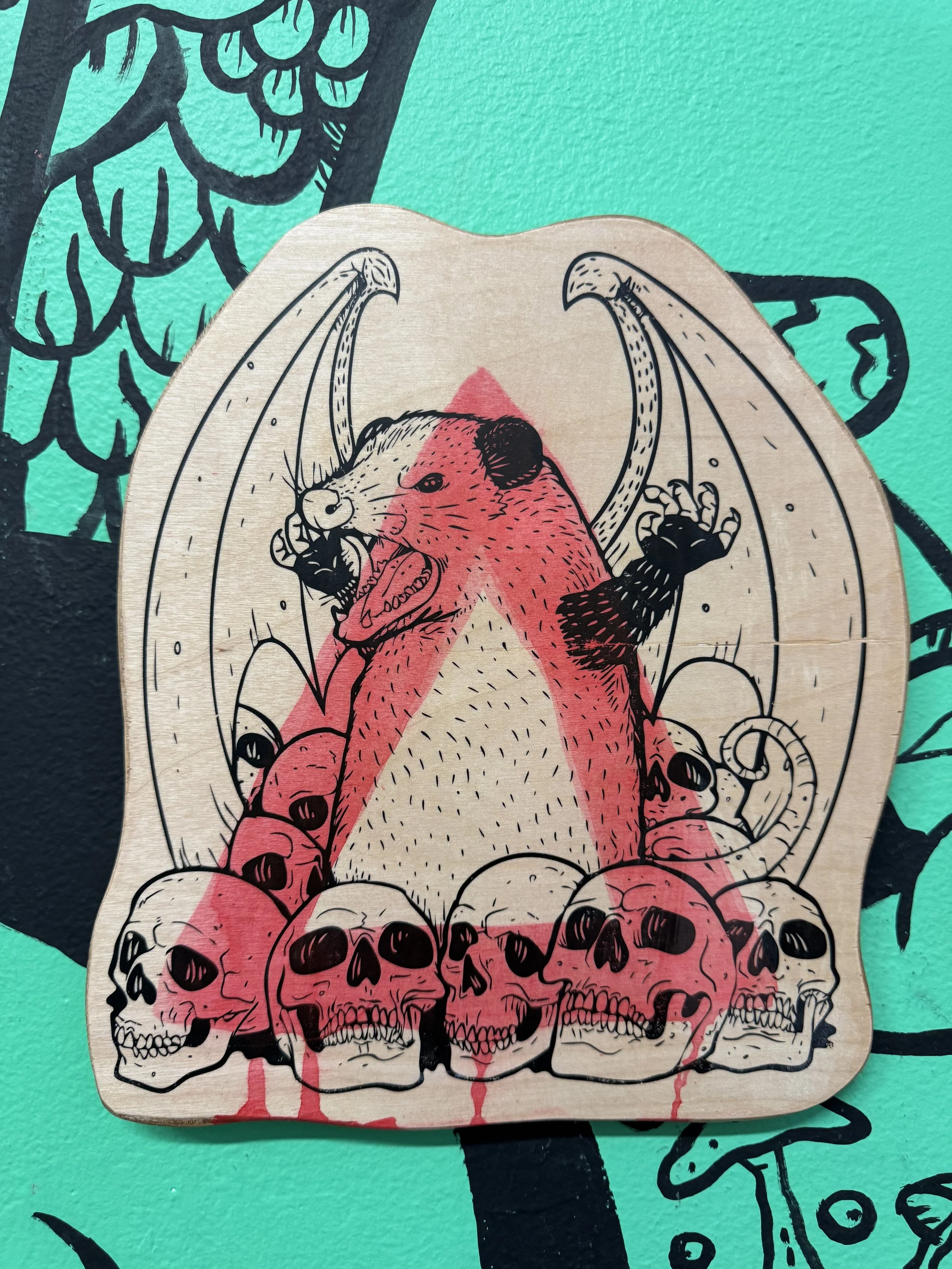 Death Possum small art Polycrylic reproduction