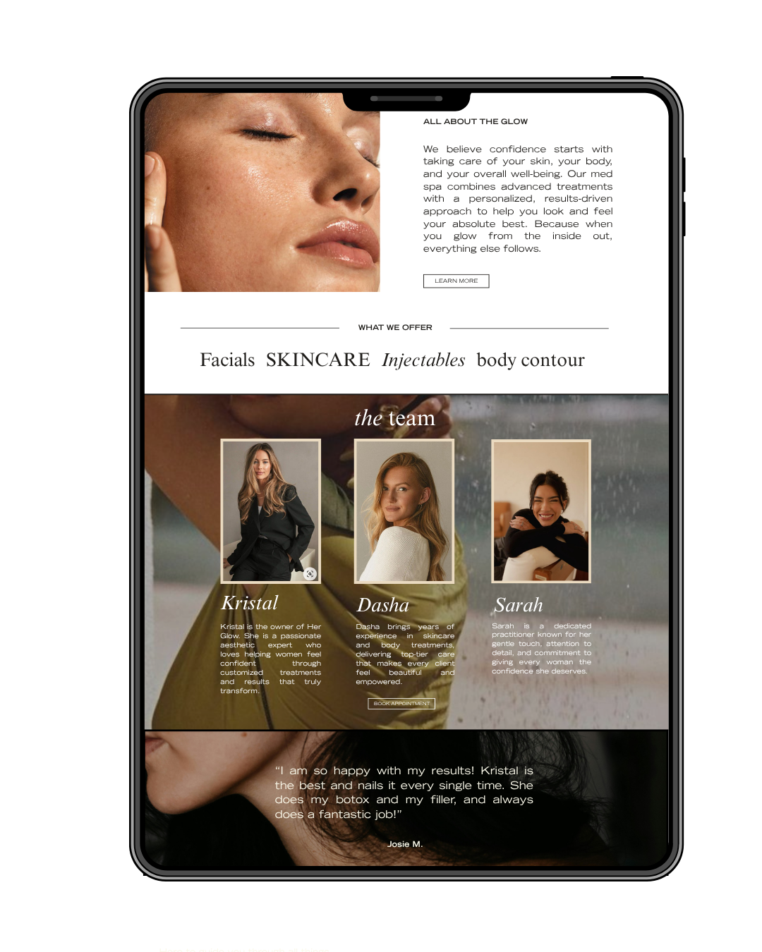 medspa website design for women