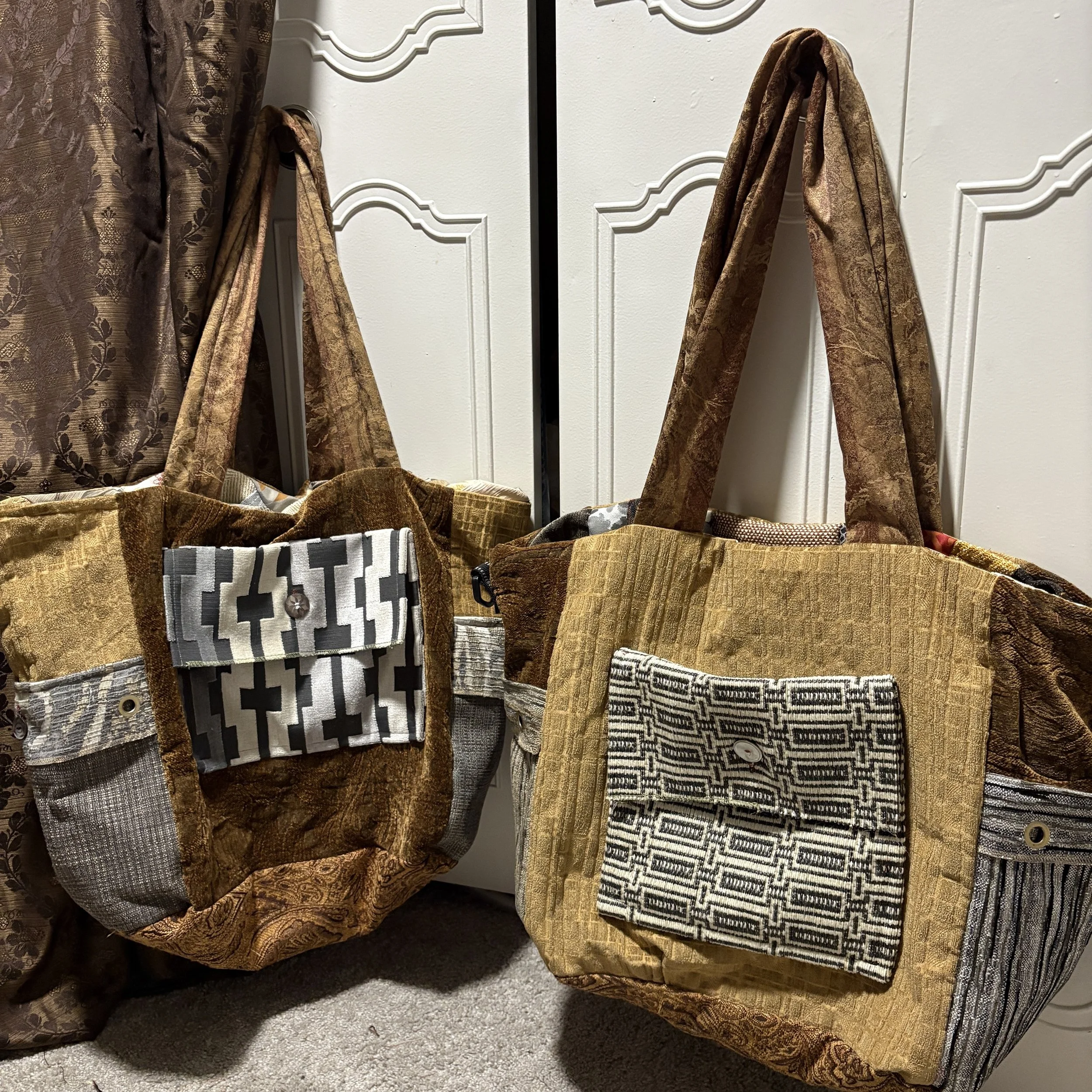 Fa(Brick) Bags Six and Seven  - Basket Weave Twin Totes