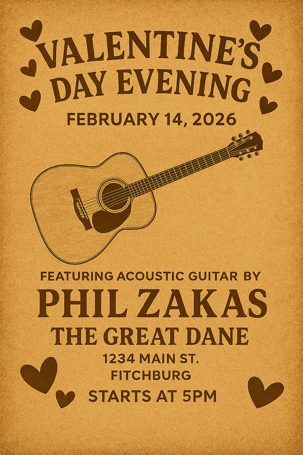 Valentine's Day Music @Great Dane, Fitchburg