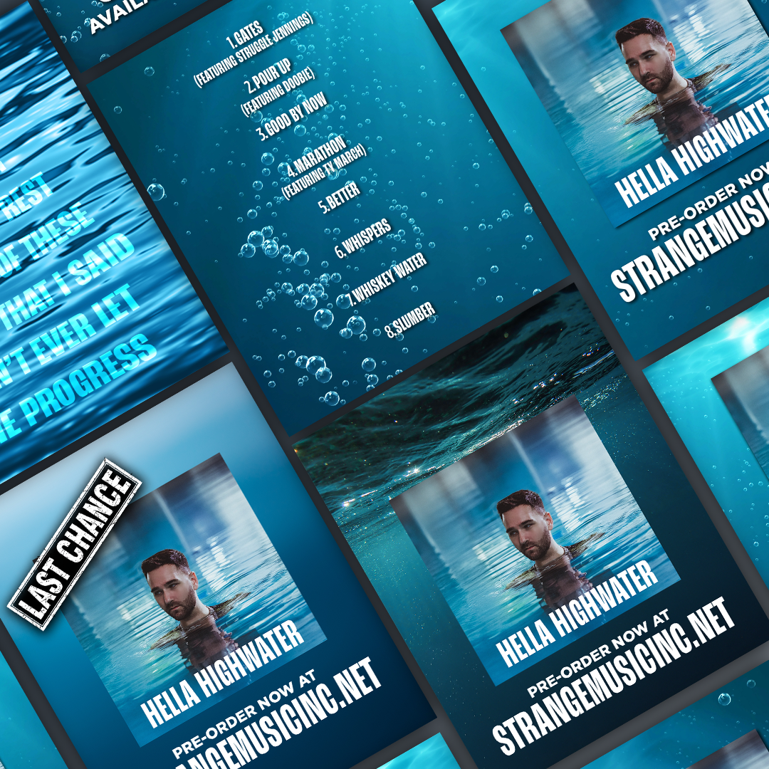 Social Media Graphics for Hella Highwater album promotion