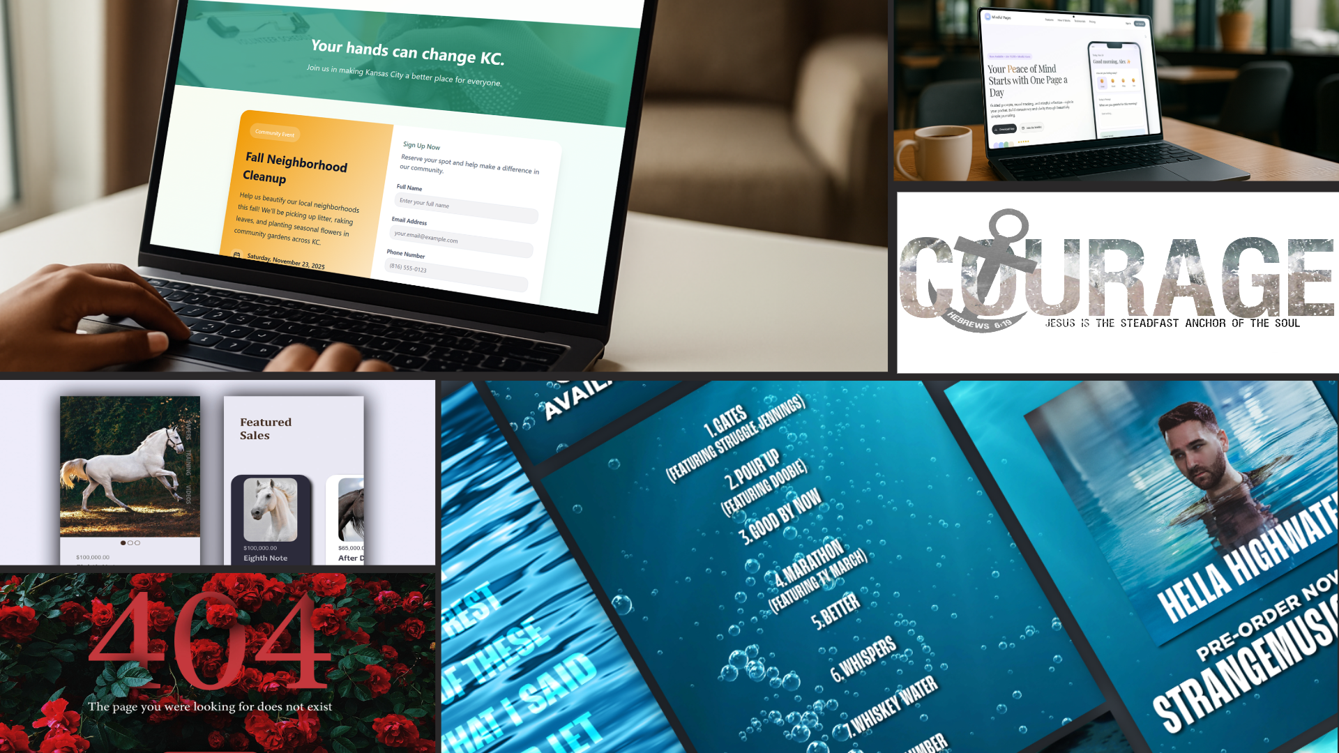 Sample design work from Sam Sander