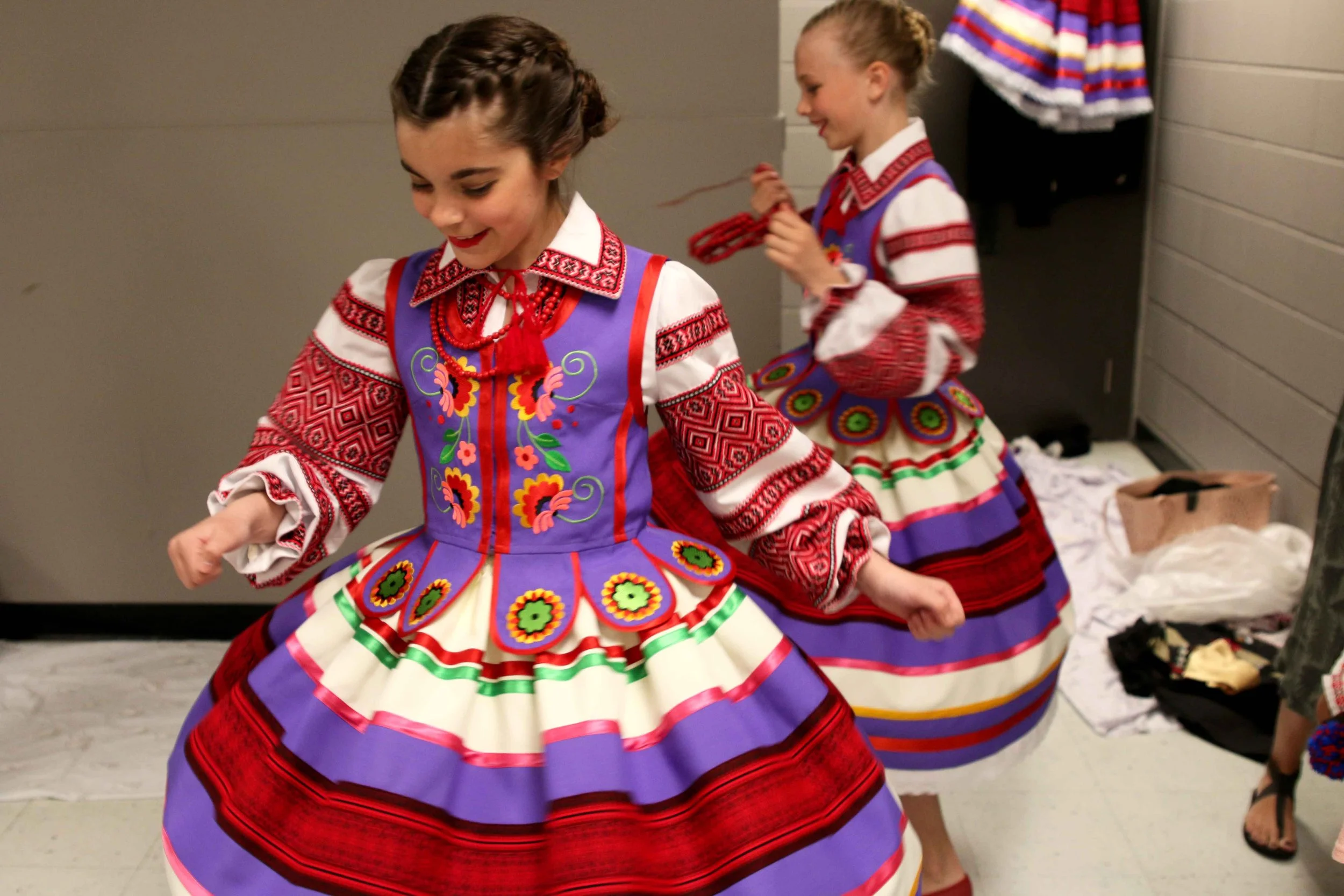 Dancers backstage at Manitoba Ukrainian Dance Festival