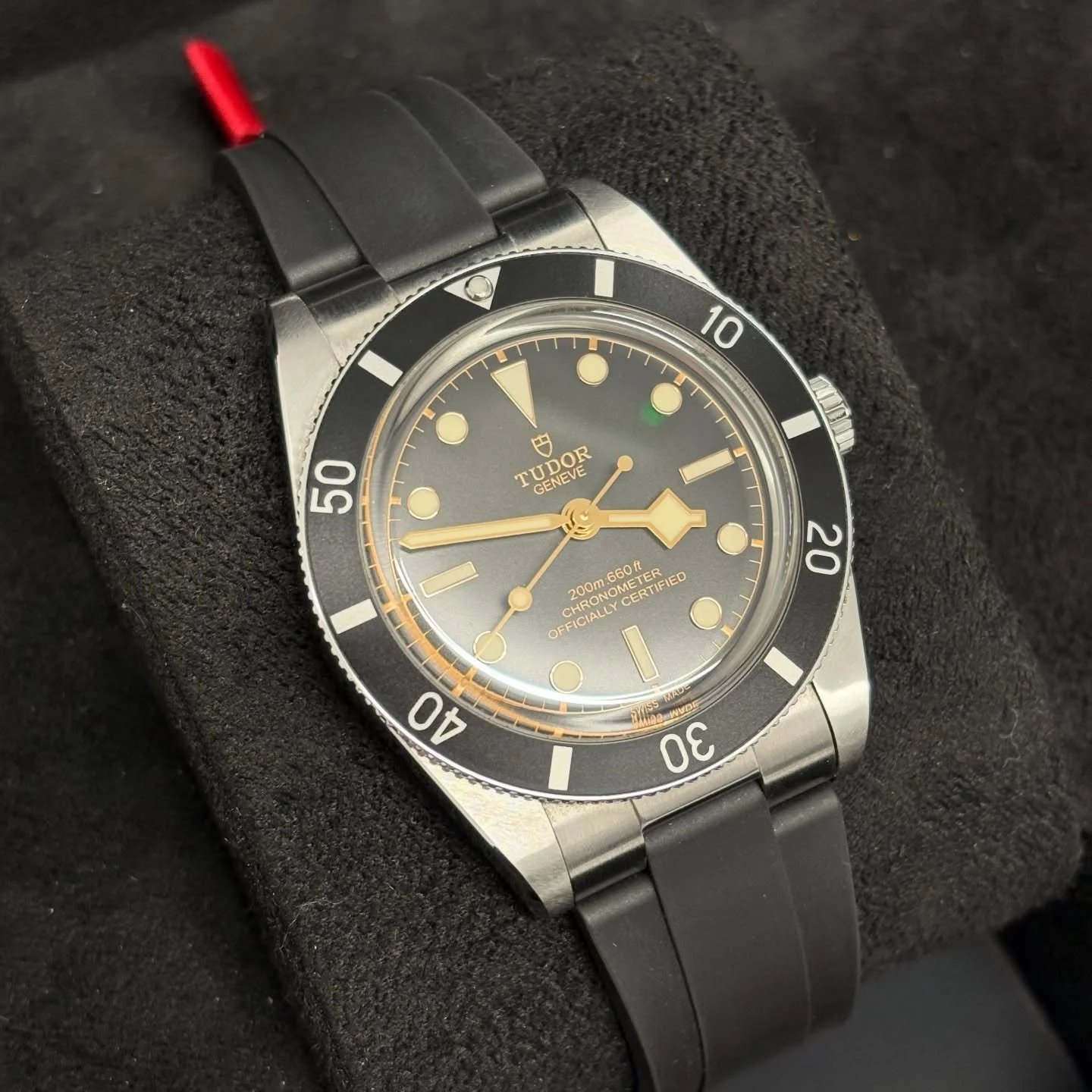 🔥&pound;2400🔥

Tudor Black Bay 54
Model 79000N
Year 2023
37mm case, automatic movement
Stainless steel case
Black dial
Black rubber, stainless steel deployment clasp
Black bezel

Watch, box, booklets, card and hang tag

Case is immaculate, clasp ha