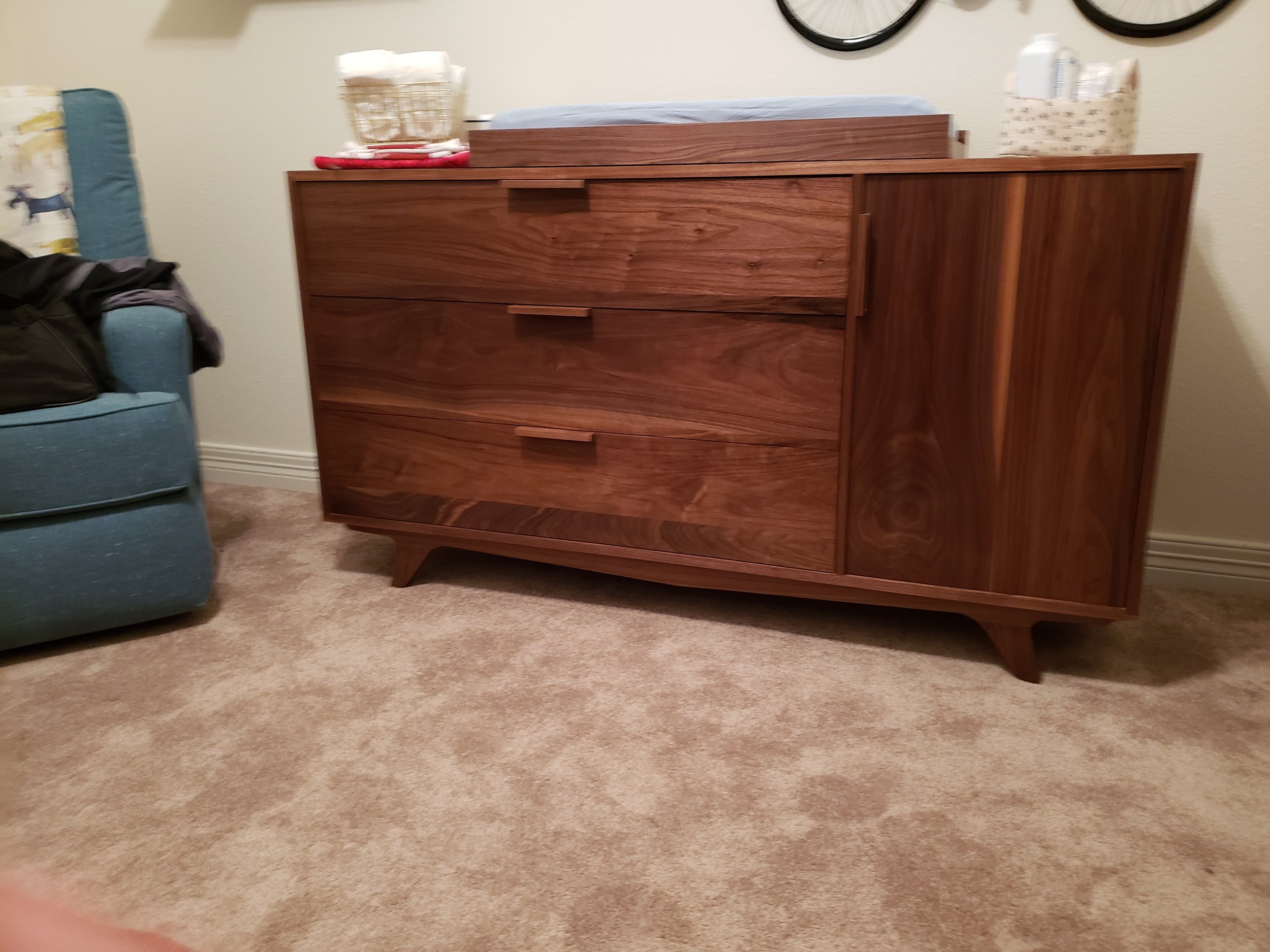 Walnut dresser, this was from a 4 eyes furniture design.