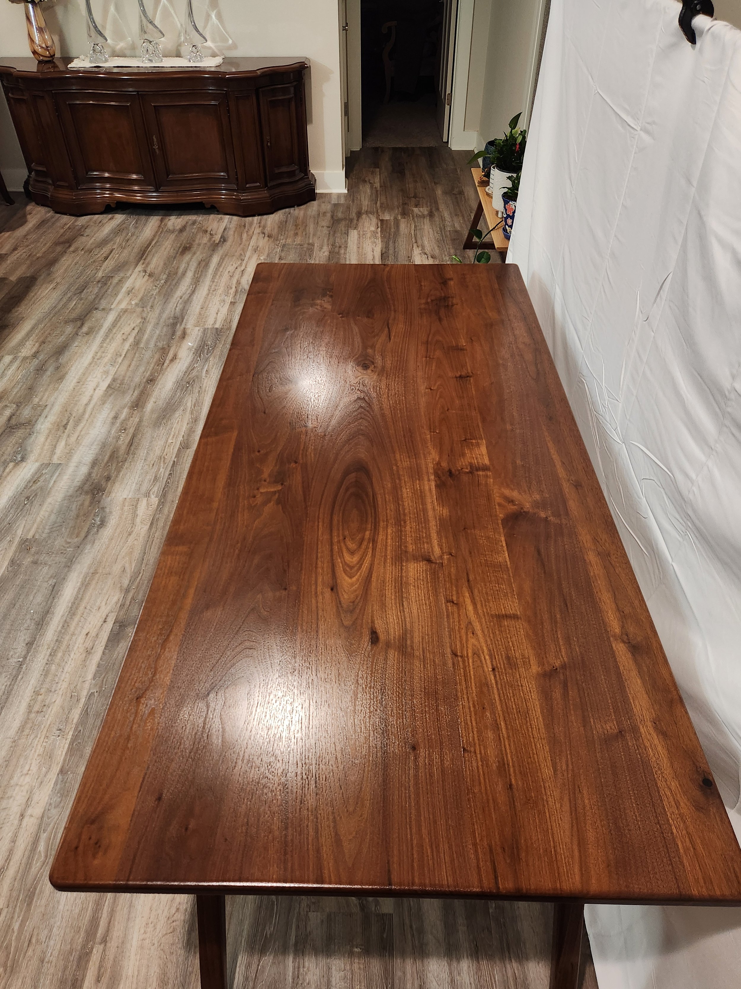 Top view of Walnut MCM Table