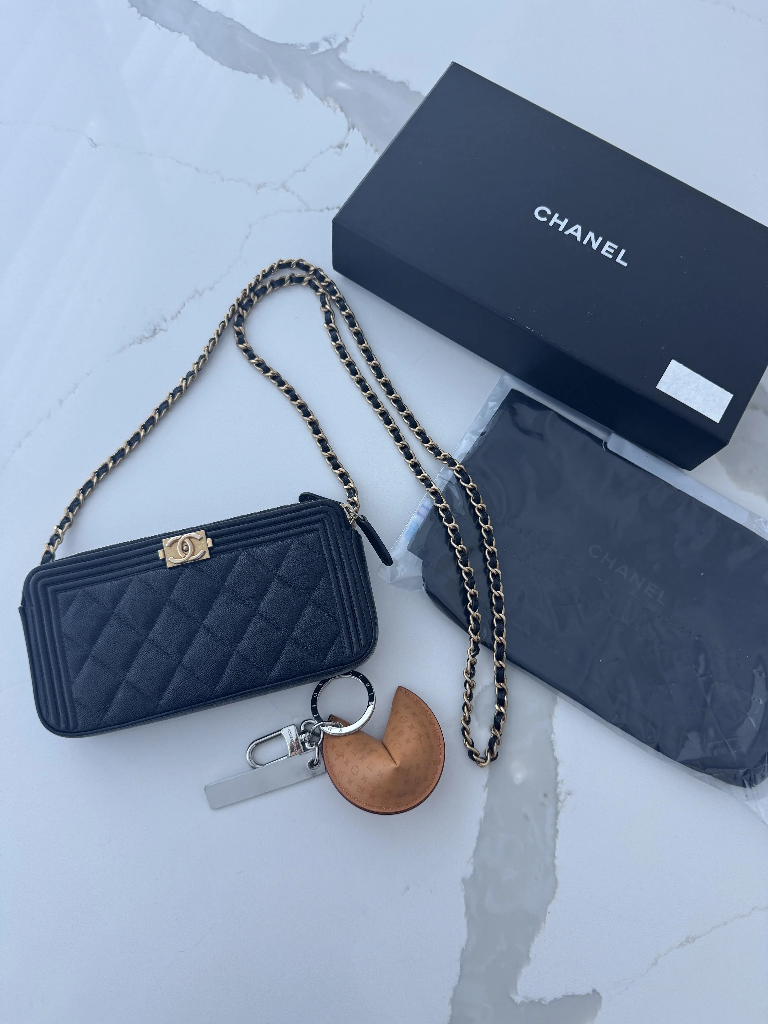 Chanel Double Zip Wallet on Chain