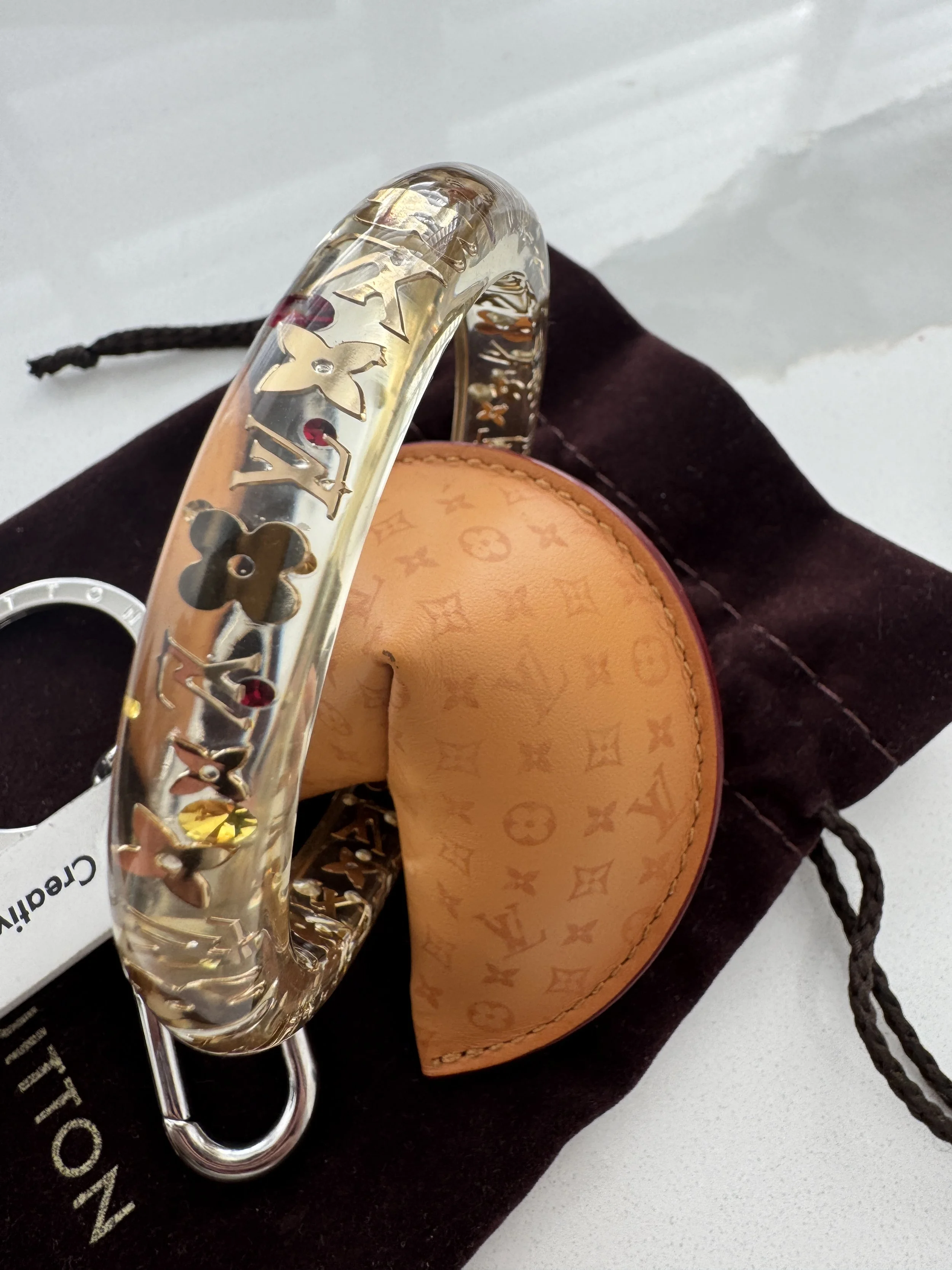 Louis Vuitton Inclusion Bangle in Clear Gold/Swarovski Crystals
