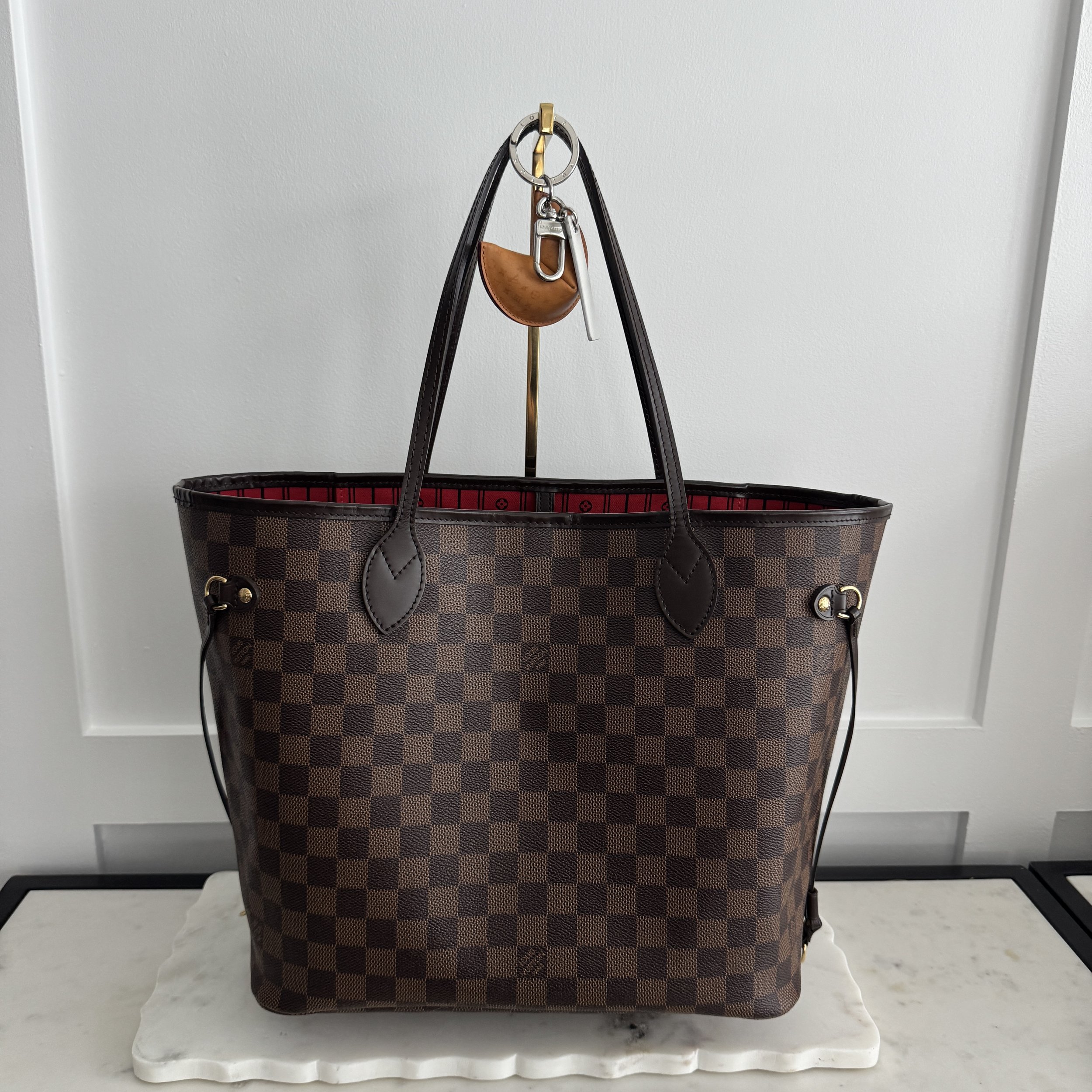 Louis Vuitton Neverfull MM in Damier Ebene with pouch
