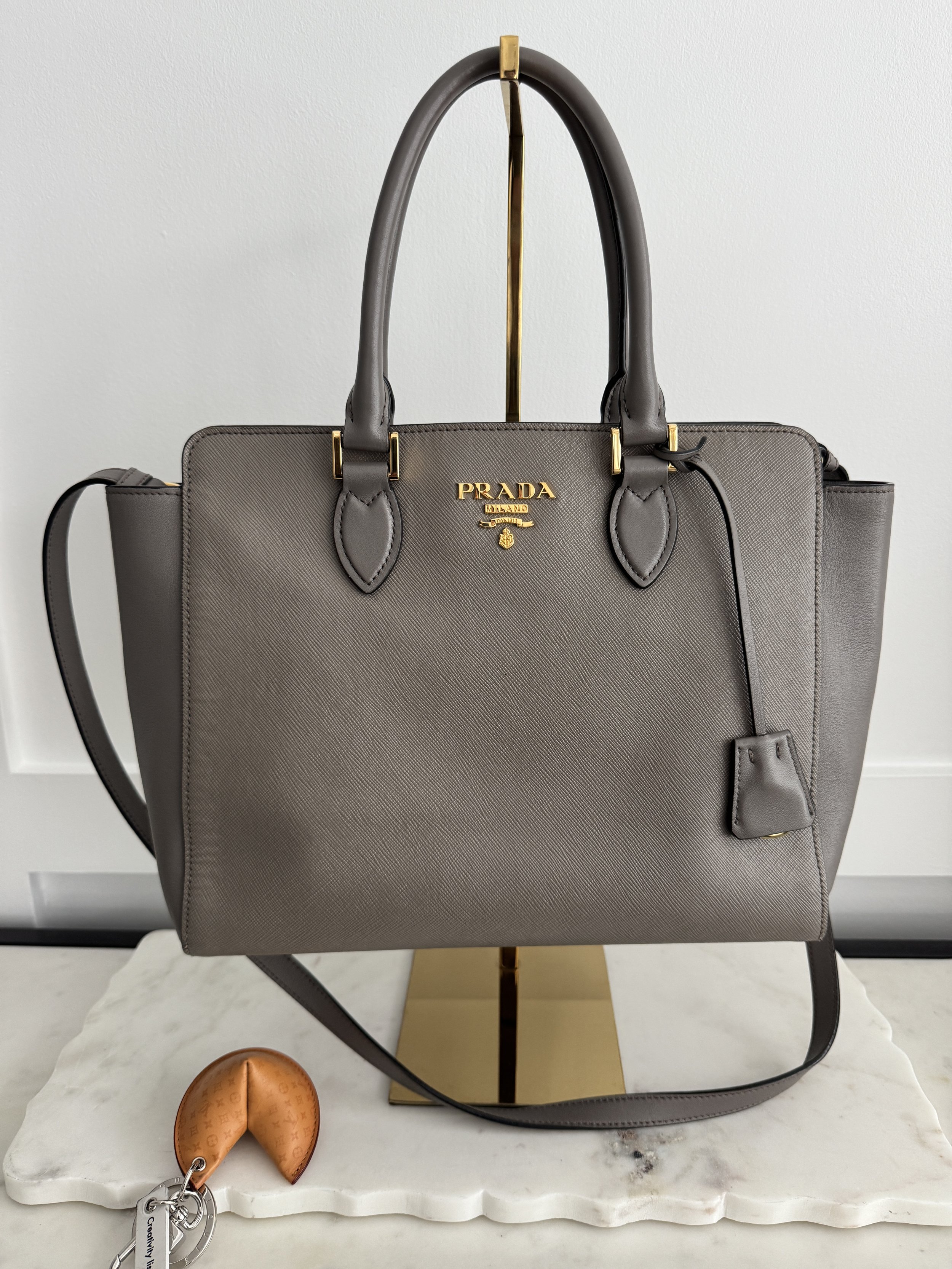 Prada Shoulder bag in argilla (neutral grey clay)