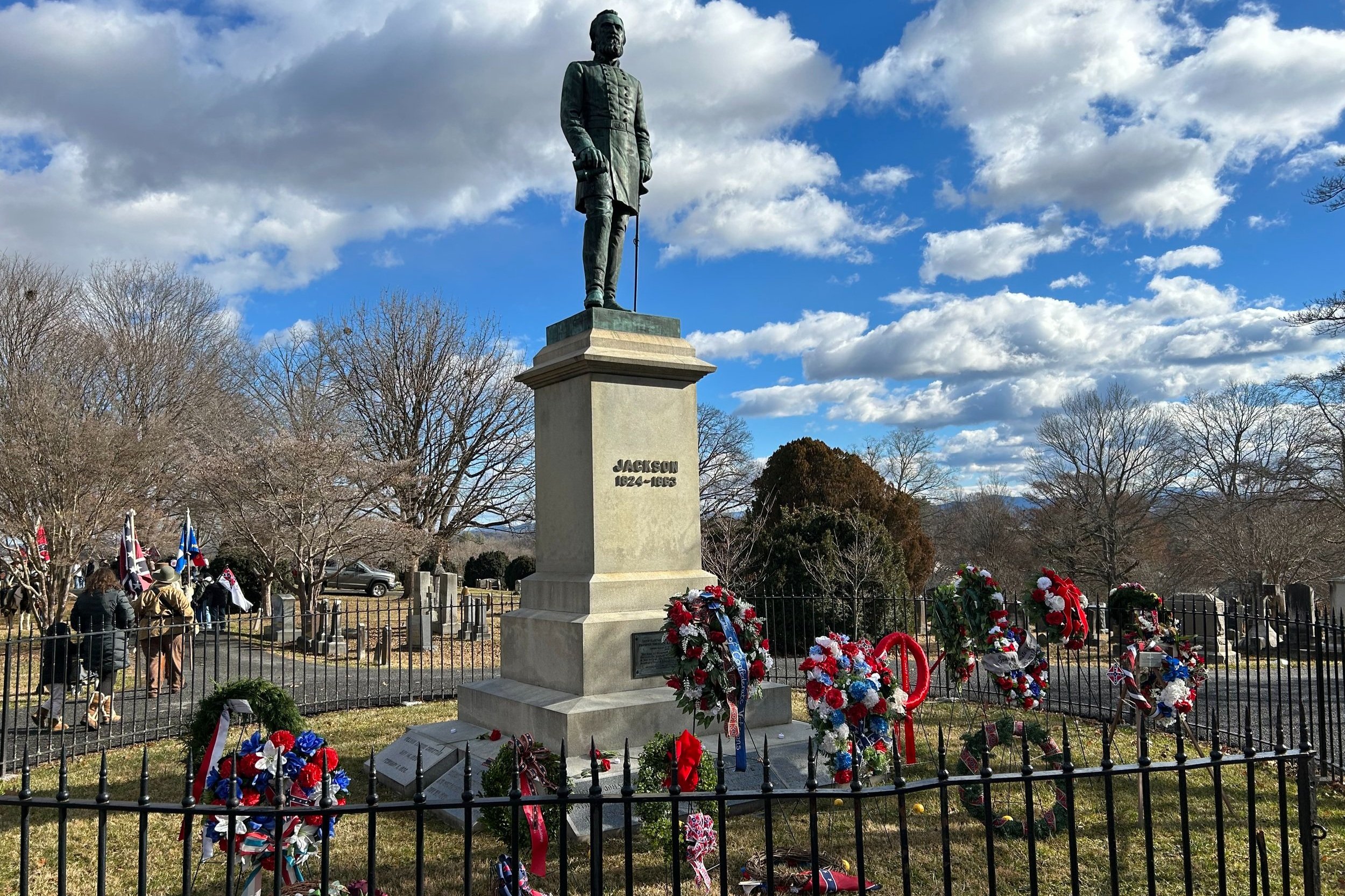  Wreaths placed on Thomas “Stonewall” Jackson’s grave on Saturday, January 13. Source:  The Spectator.  
