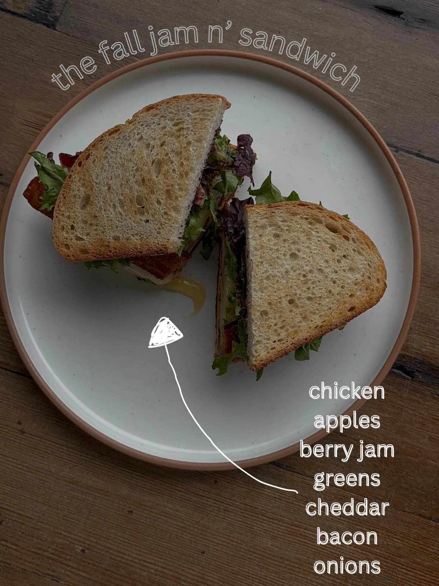 come try our limited time fall sandwich! 🍎
yall this one is my new hyper fixation 🥹 
#mapleleafcoffeehouse #barista