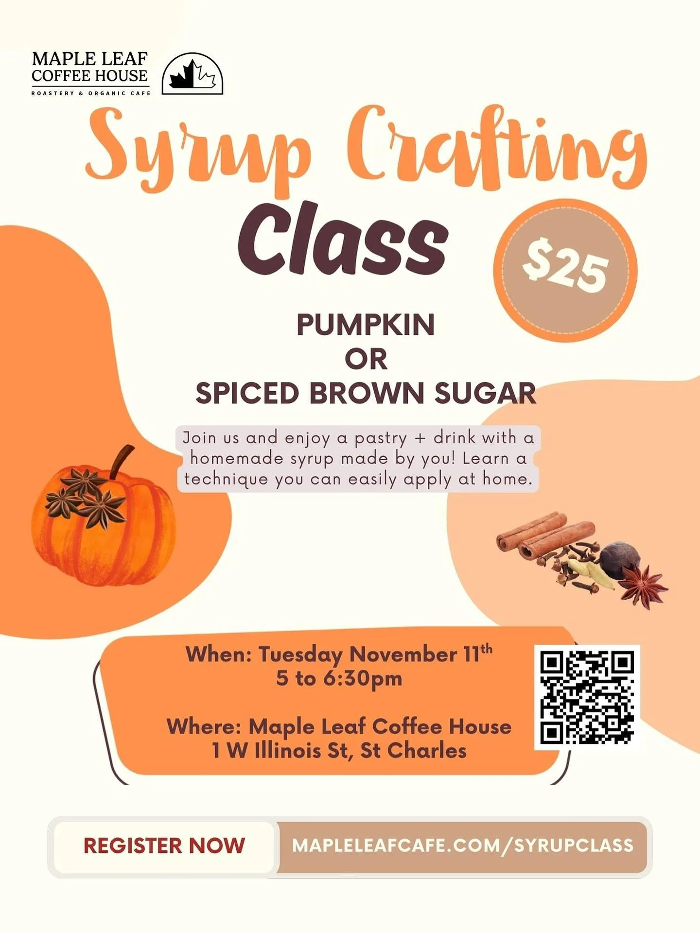 🍂Our third fall syrup class is live🎃
Link to sign up is in our bio!
#syrupclass #housemadesyrup #mapleleafcoffeehouse