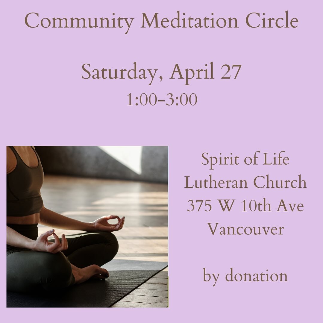 This Saturday I am leading a community meditation circle at the Lutheran church that I volunteer at.  We will do a number of different types of meditations all around the theme of peace. It will be informal and fun!
Saturday, April 27
1:00 - 3:00 
Sp