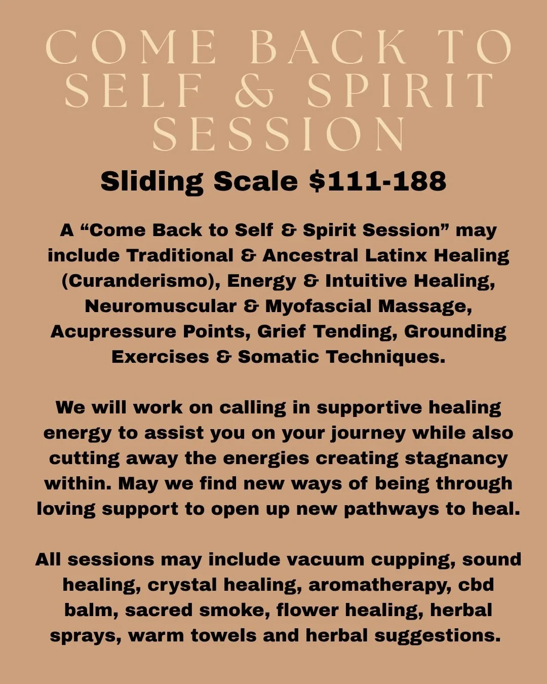 Did you know there are many offerings I offer at Melipona &amp; Virtual besides bodywork? 

All offerings are now sliding scale. 

🌹Come Back to Self &amp; Spirit Sessions (60 min) $111-188 (one slot per month $60-110, pay it forward fund $190-222)
