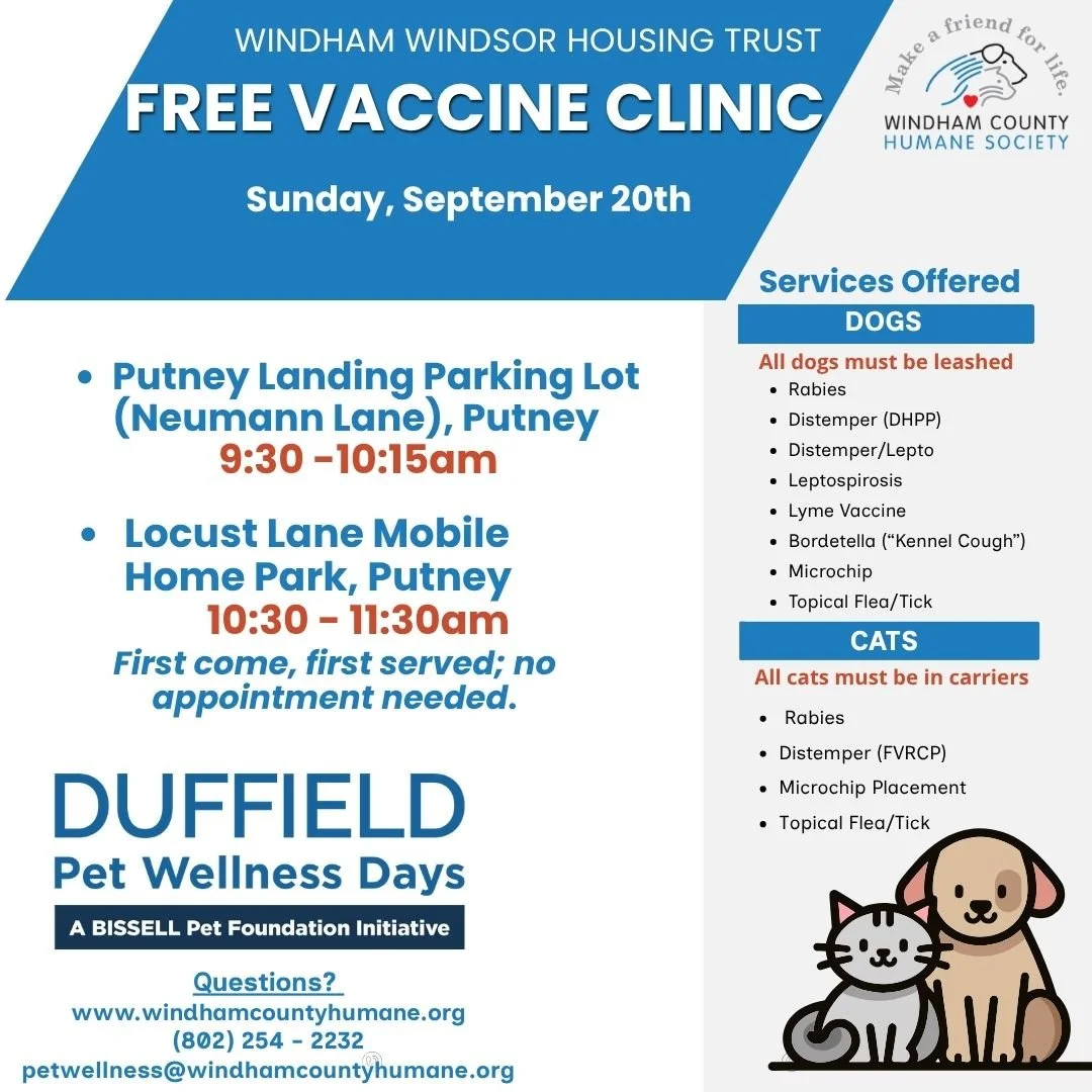September 20 Free Vaccine Clinic in Putney