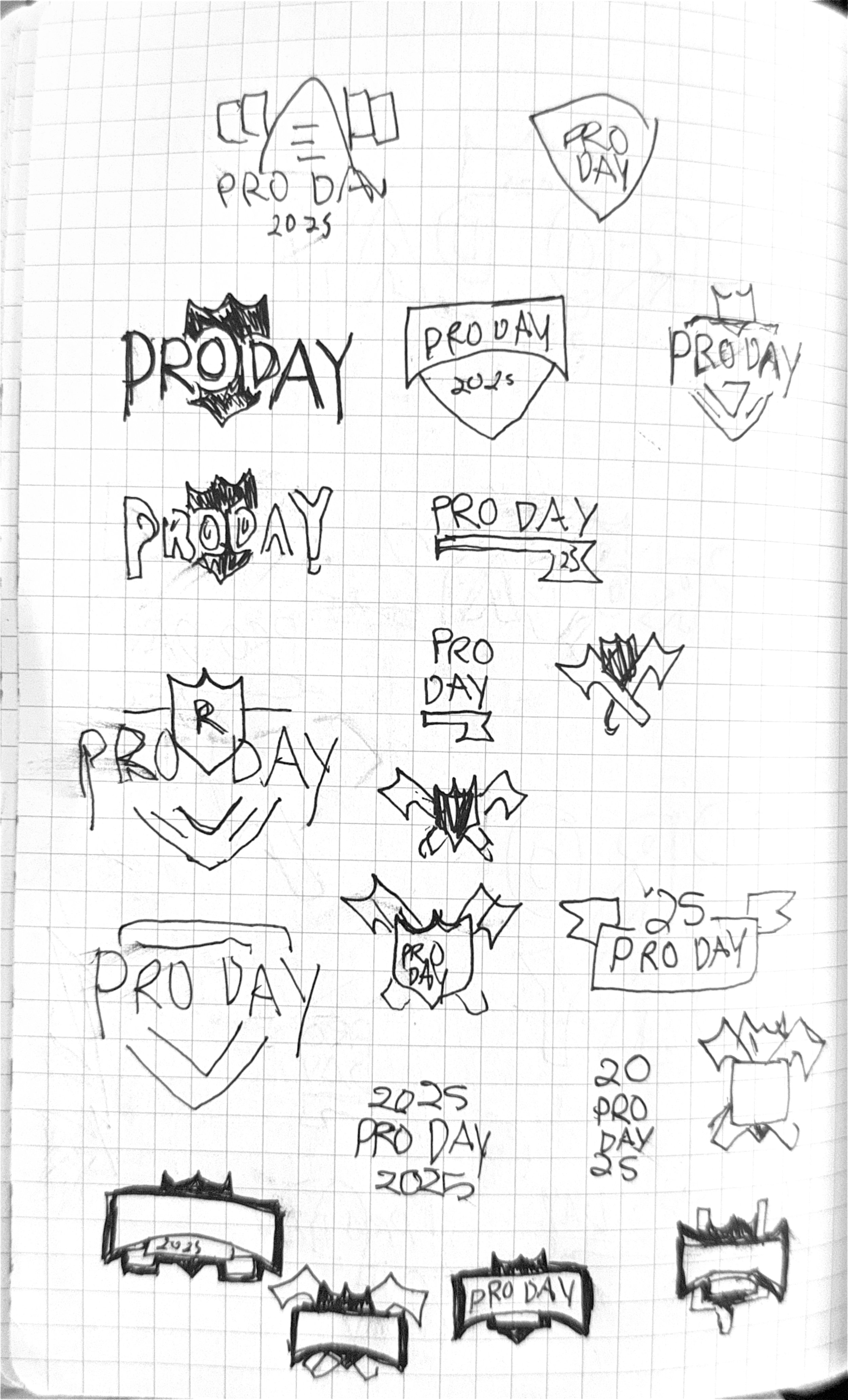 Original sketches, based off NFL logo