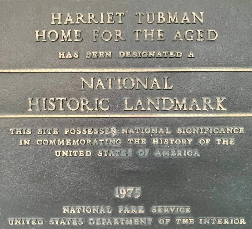 Image of National Historical Landmark Marker - Harriet Tubman Home for the Aged. Author- PMCH2. This file is licensed under the Creative Commons Attribution-Share Alike 4.0 International license. https://commons.wikimedia.org/wiki/File:Tubman_Home_fo