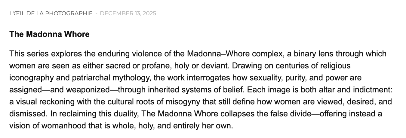 Cait Kelly, Publication, The Eye of Photography, Magazine, Editorial, Artist, NYC