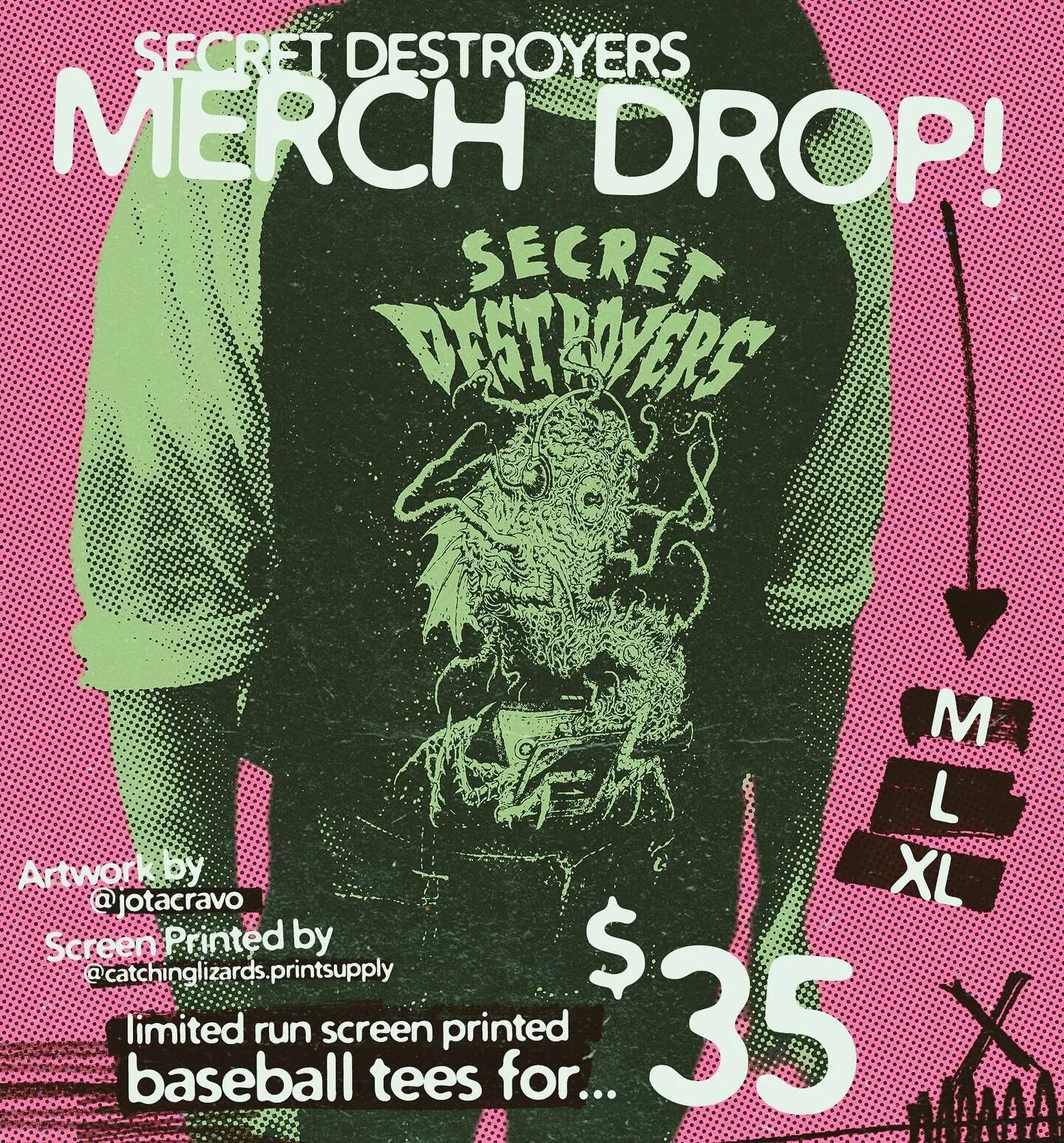 SD MERCH!!! Me and my pals @jotacravo and @catchinglizards.printsupply collabbed on these one of a kind Secret Destroyers baseball tees.

Aj and I have been throwing all our energy for the past two years into sharing everything we love about this sto