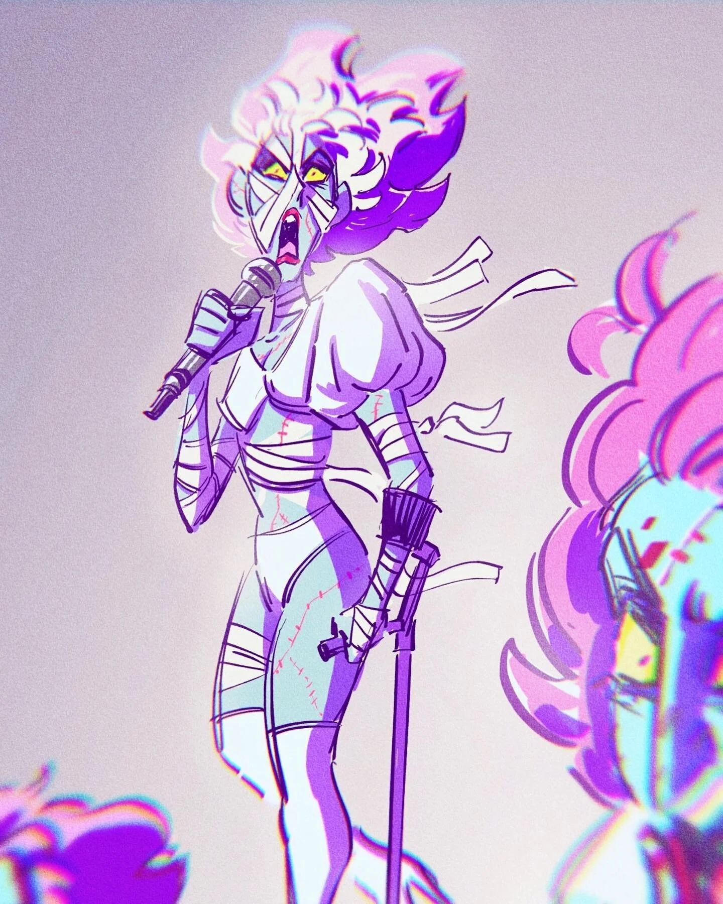 Stitched together from the remains of pop singers who all died in a horrific tour bus accident. You can call her The Bride.
#brideoffrankenstein 
.
.
.
.
.
.
.
.
.
.
#characterdesign #storyboard #comic ##visdev