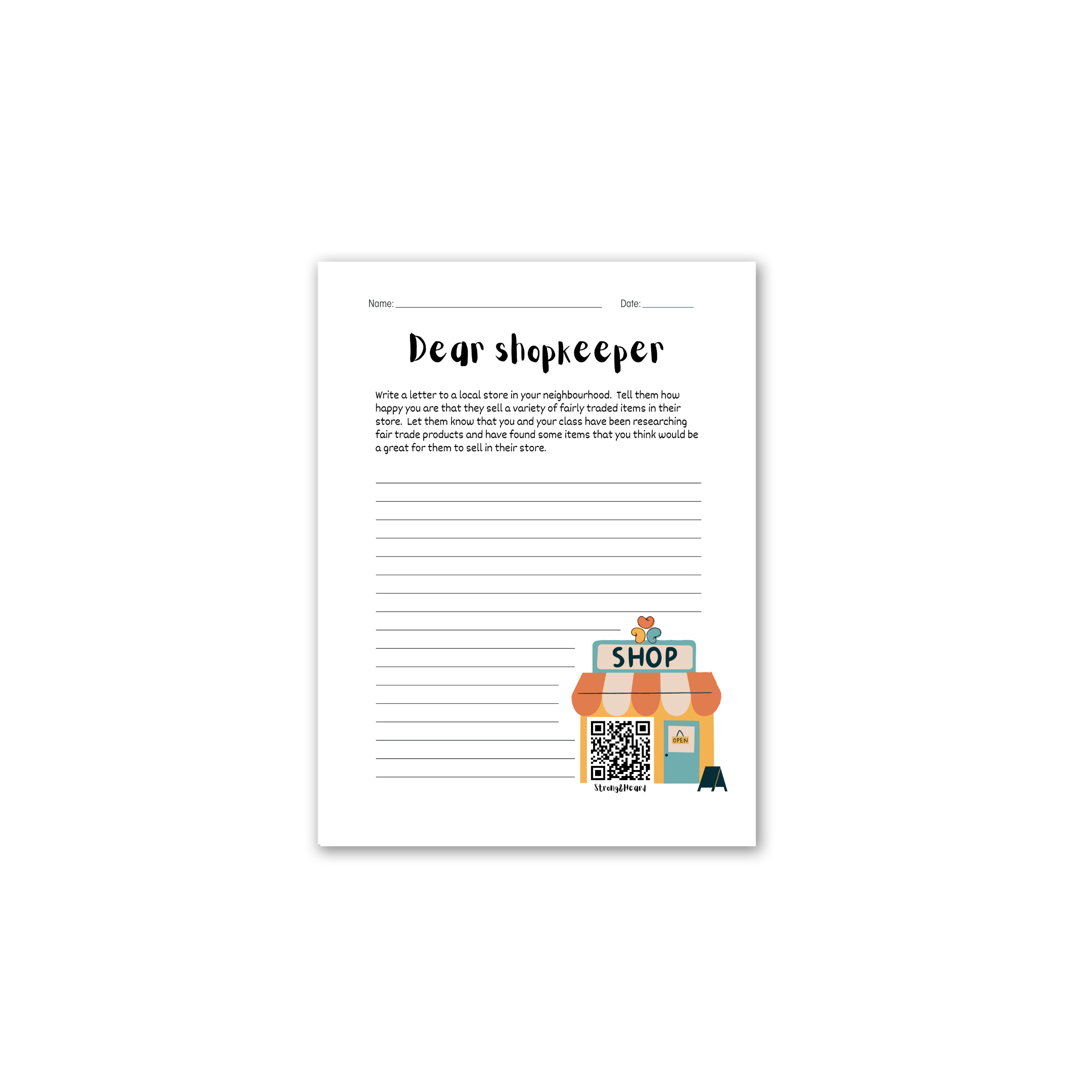 Activity: Dear Shopkeeper - Fair Trade Letter Writing