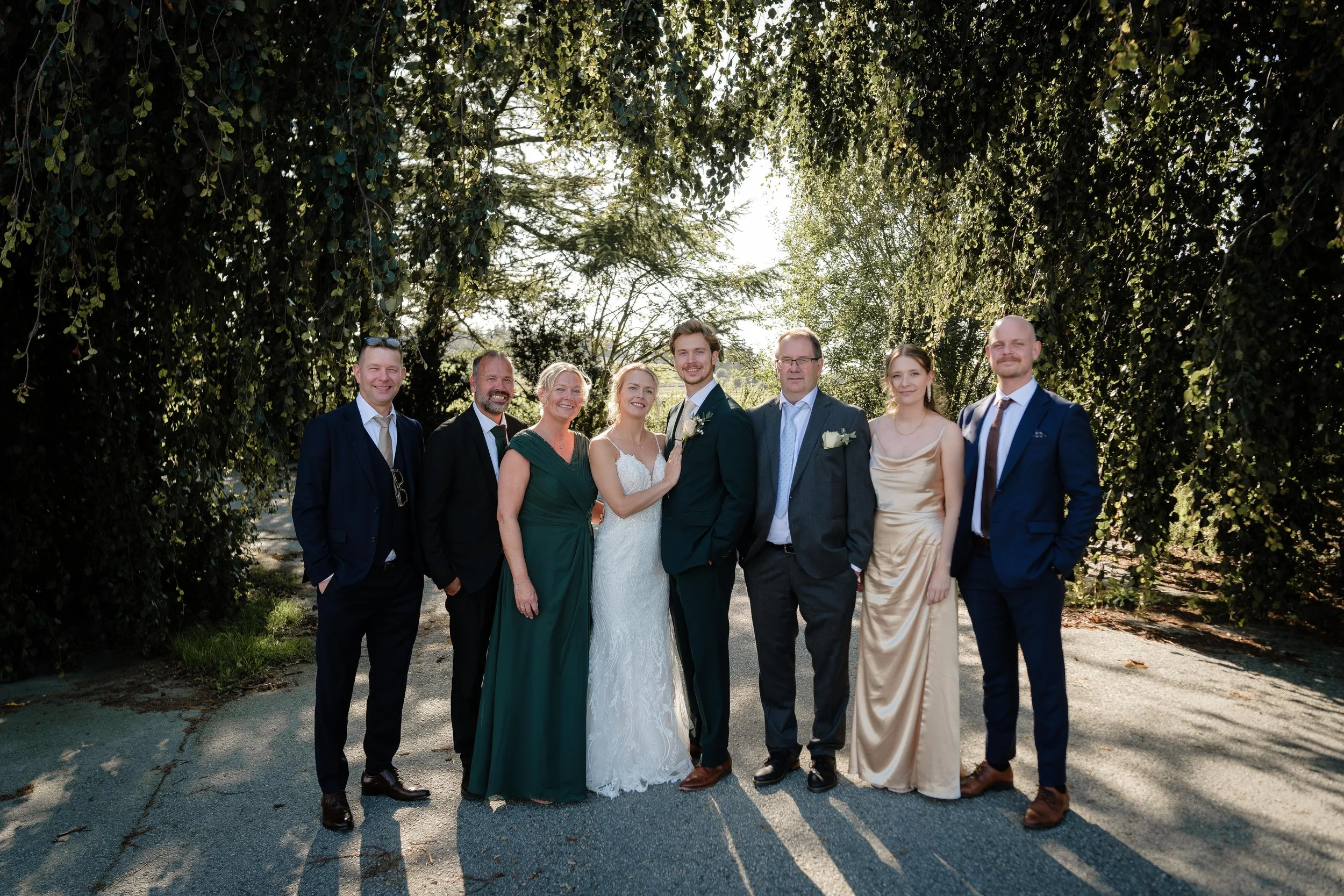 Familiefoto på Bærheim Drivhus. Bryllup i Stavanger