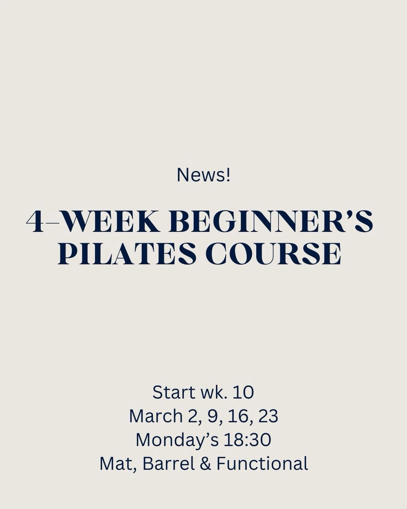 We are running another beginner course!! These last two groups have been loving these and feeling amazing from Pilates. If you have been wanting to try but nervous to jump into a group session, try our beginner series. Limited spaces available and we