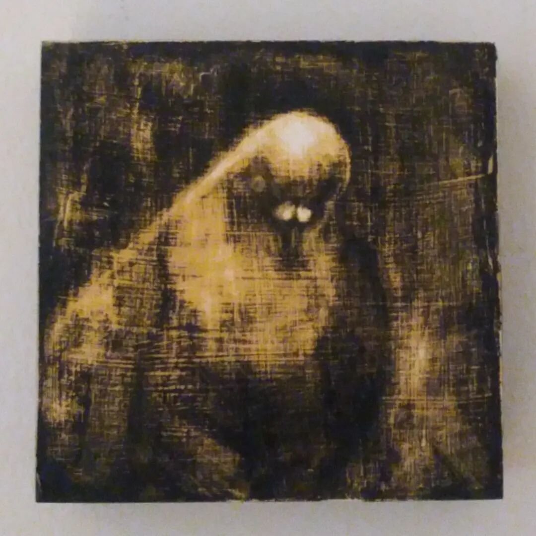 Wow, it's been 5 days since I last posted a pigeon... 

Sanded acrylic and #pittoilbase pencil on wood, 6&times;6 inches.