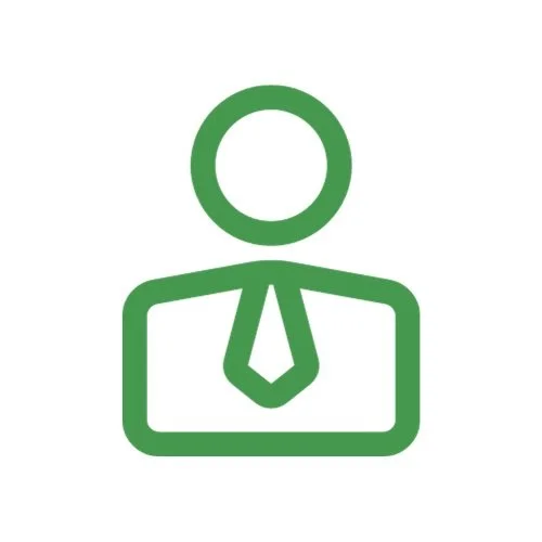a simple icon of a business person