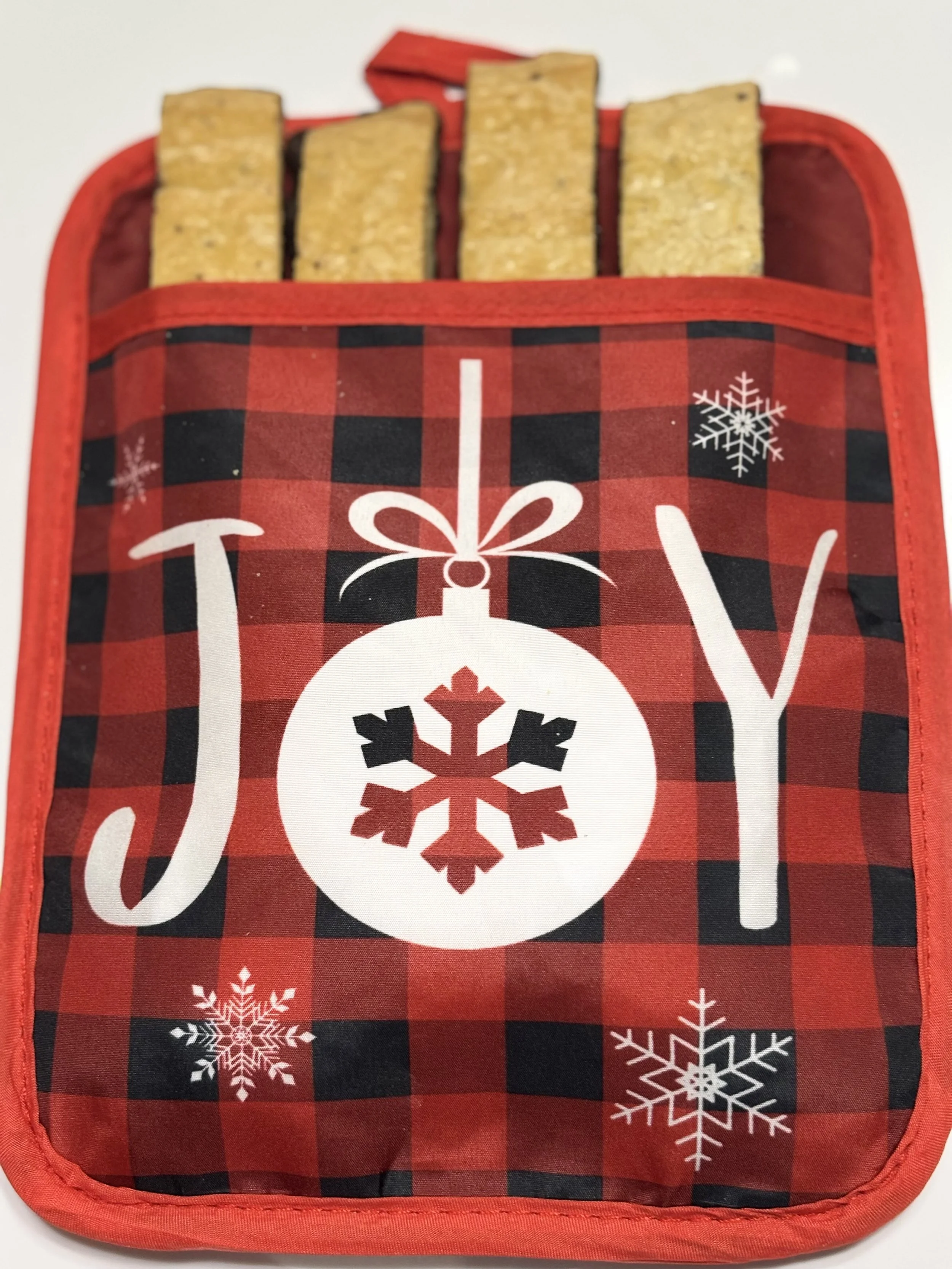 Biscotti in Christmas Pot Holder