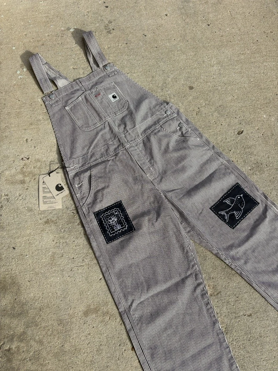 bird & stamp patch carhartt overalls (large)