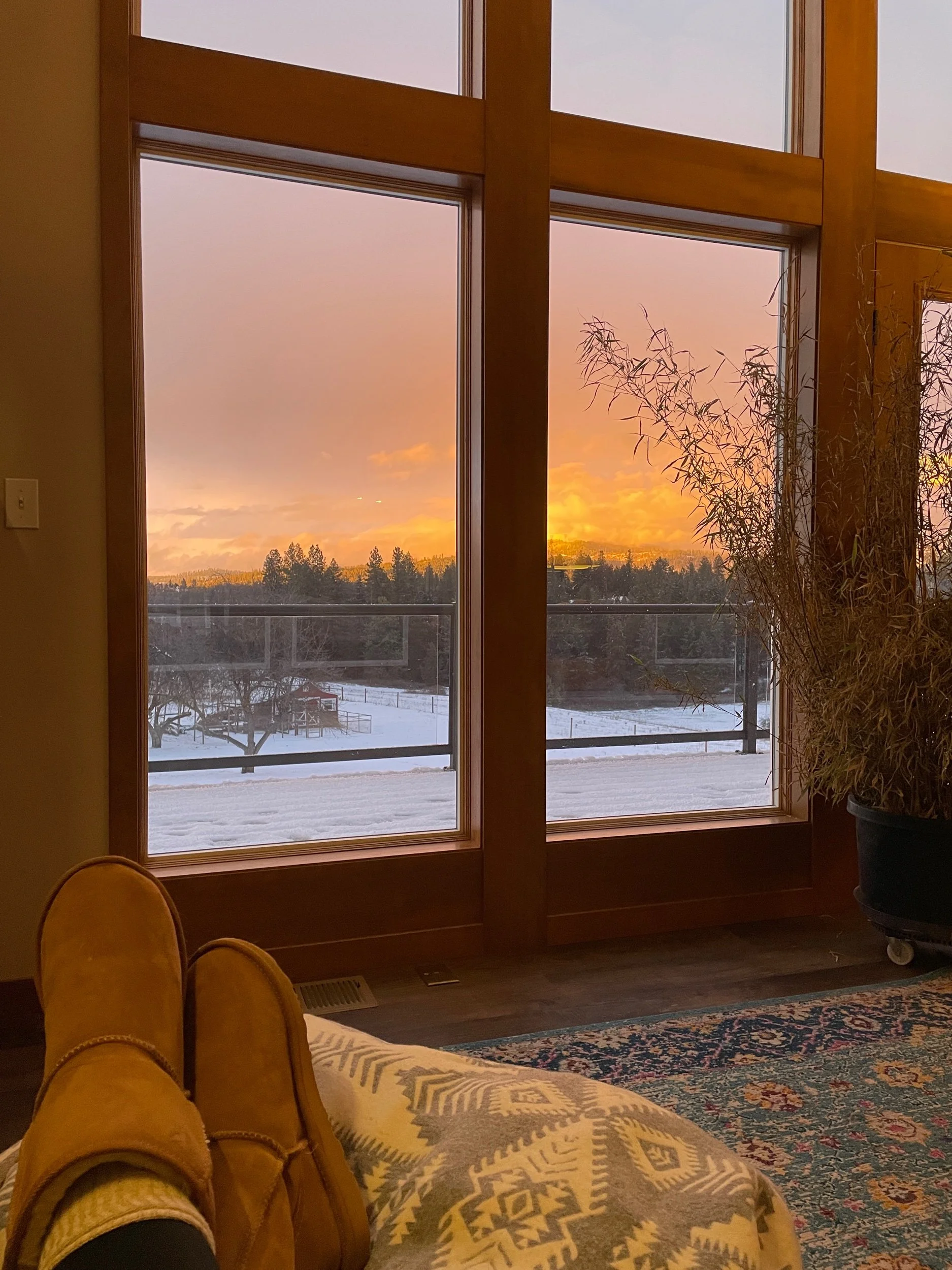 First sunshine of the day is the sunset