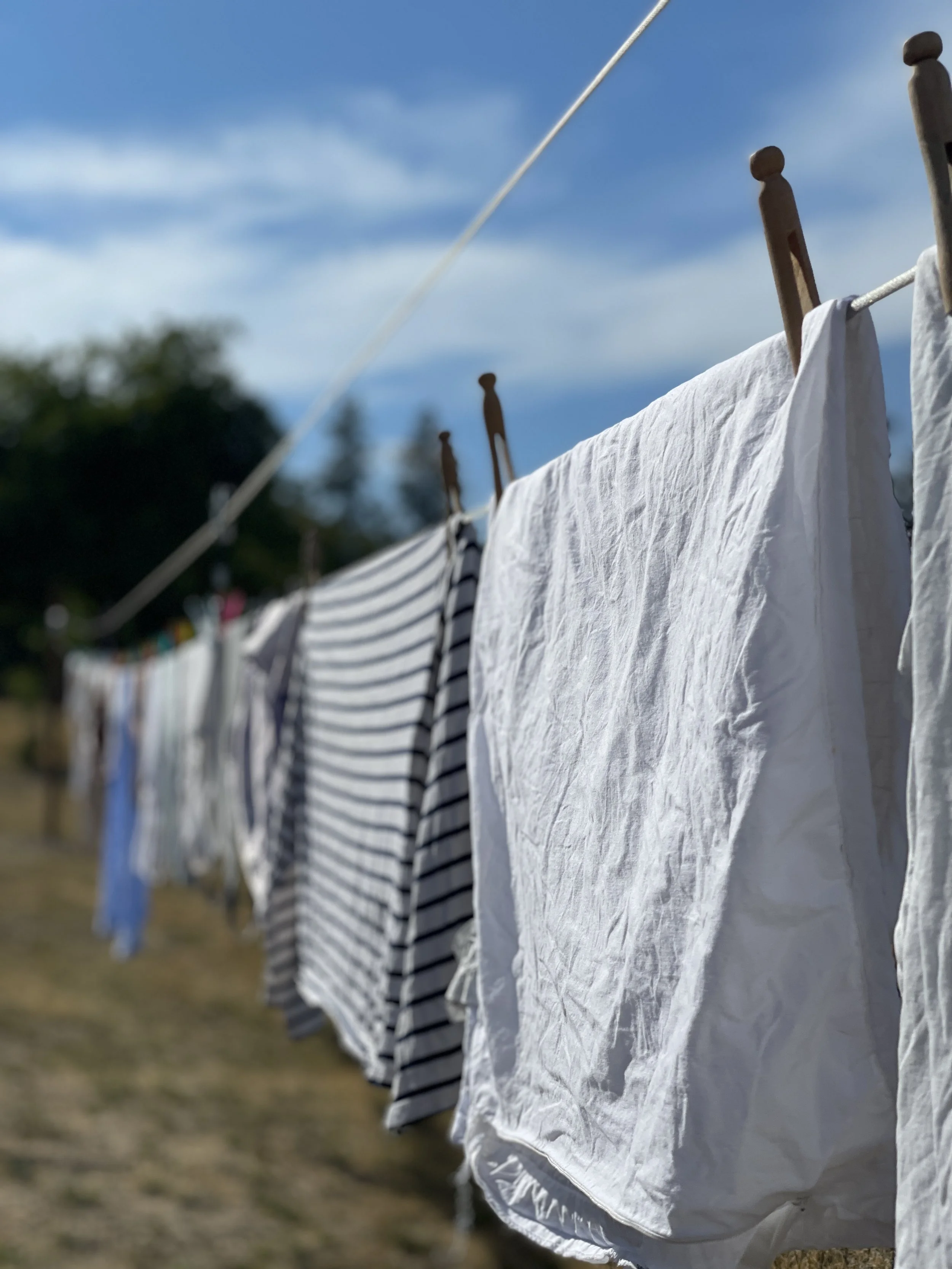 Laundry line in action
