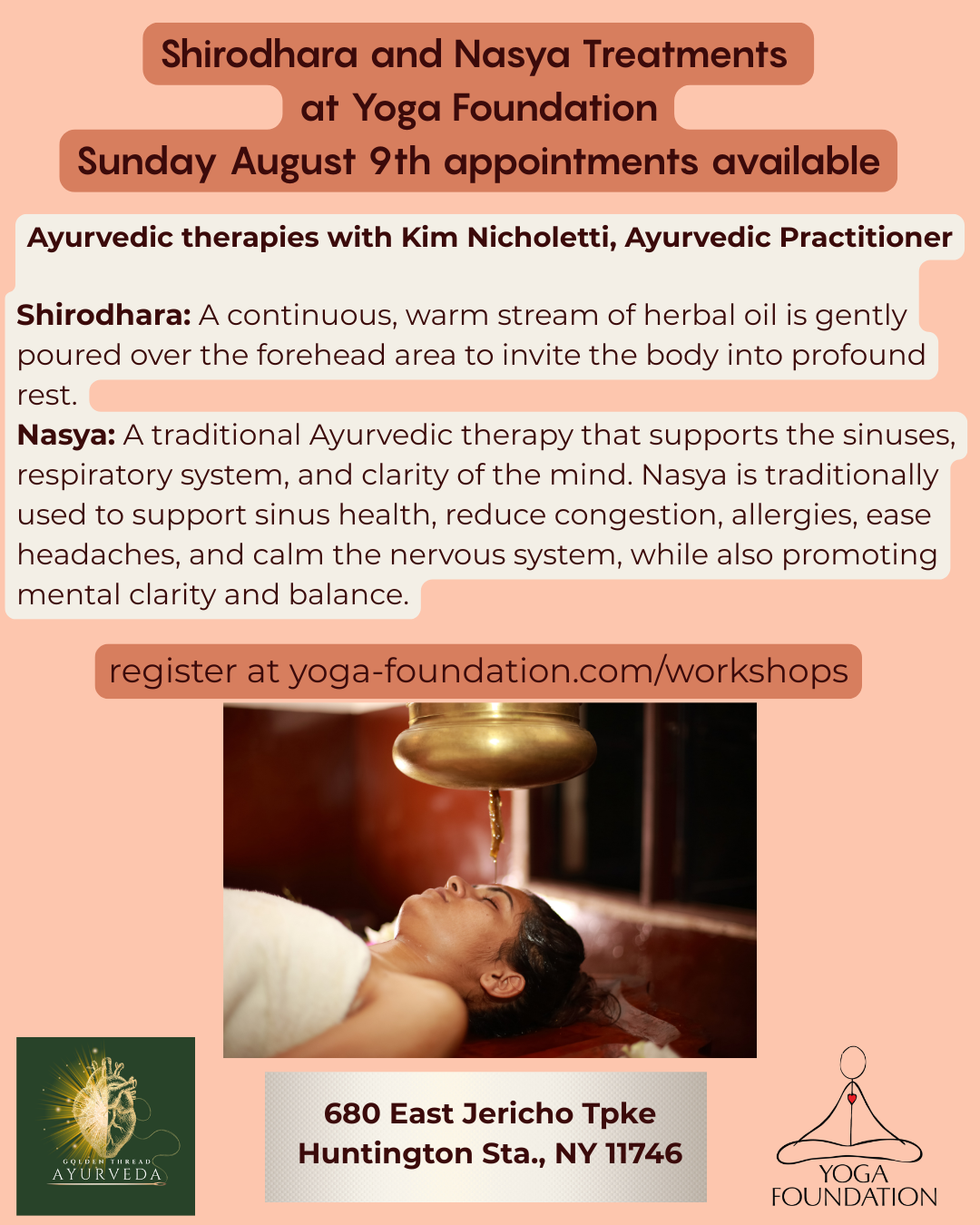 Ayurvedic Shirodhara and Nasya Treatments