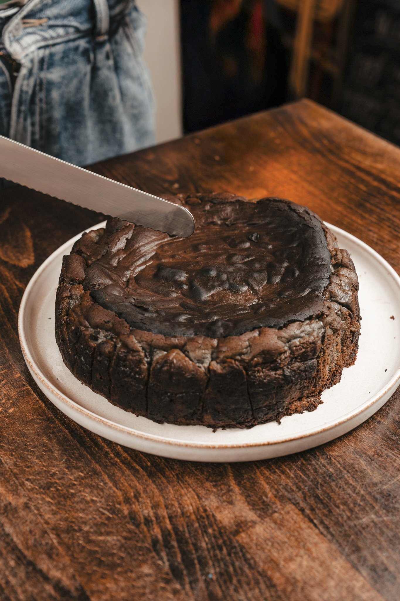 Hojicha Burnt Basque Cheesecake