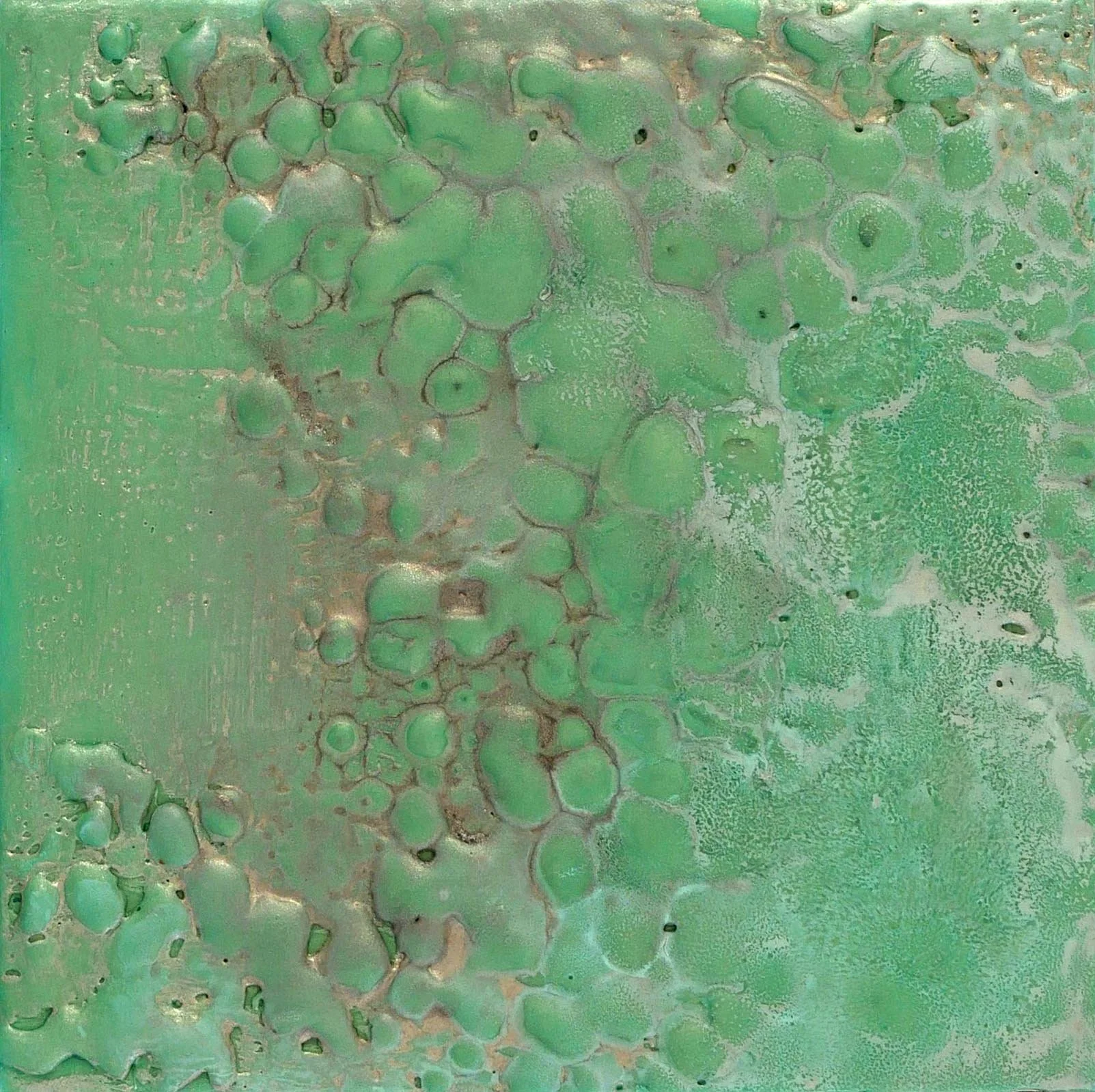 Opal Green Study / Encaustic on 1-1/2" panel, 6"x 6"