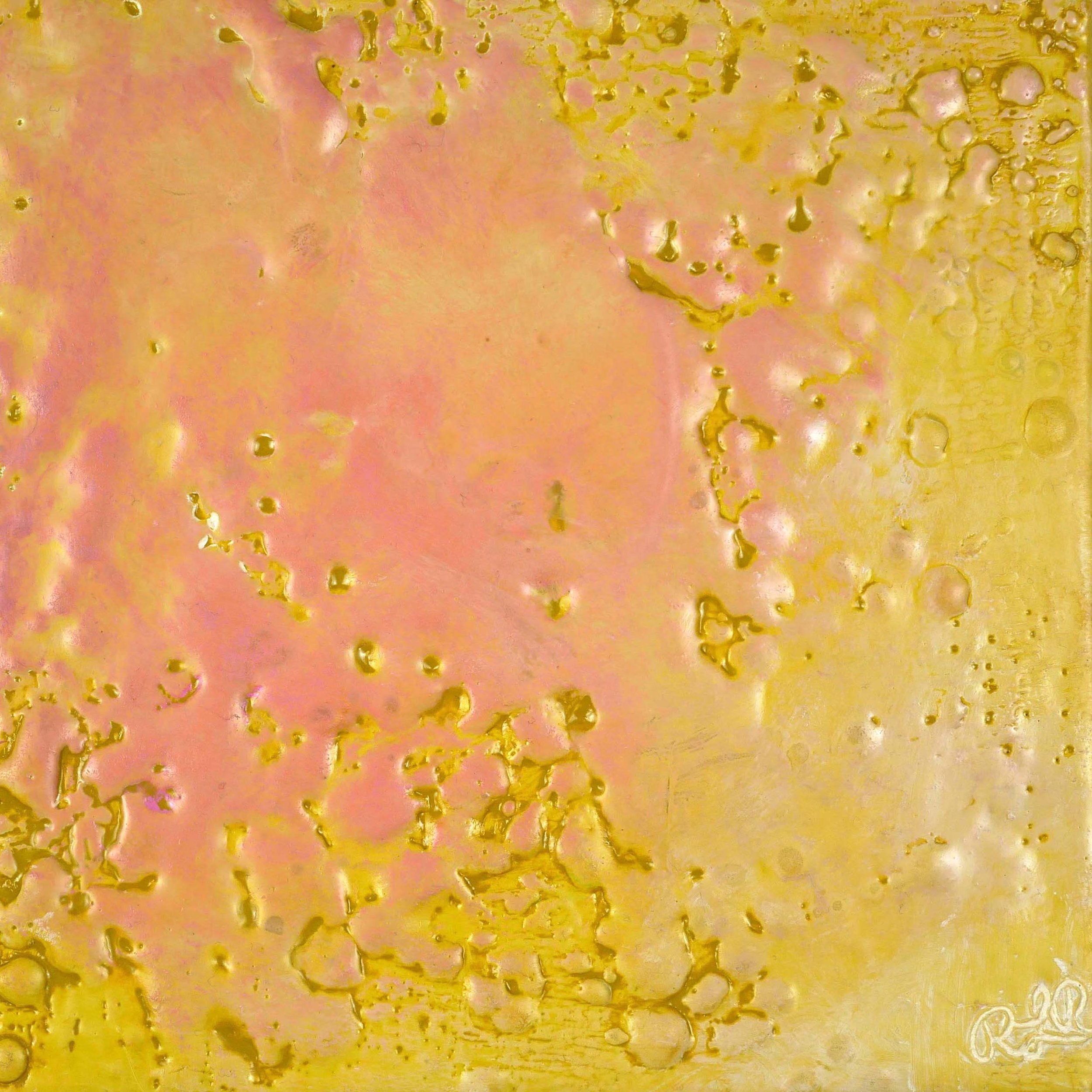 Nickel Yellow Study / Encaustic on 1-1/2" cradled panel, 6"x 6"